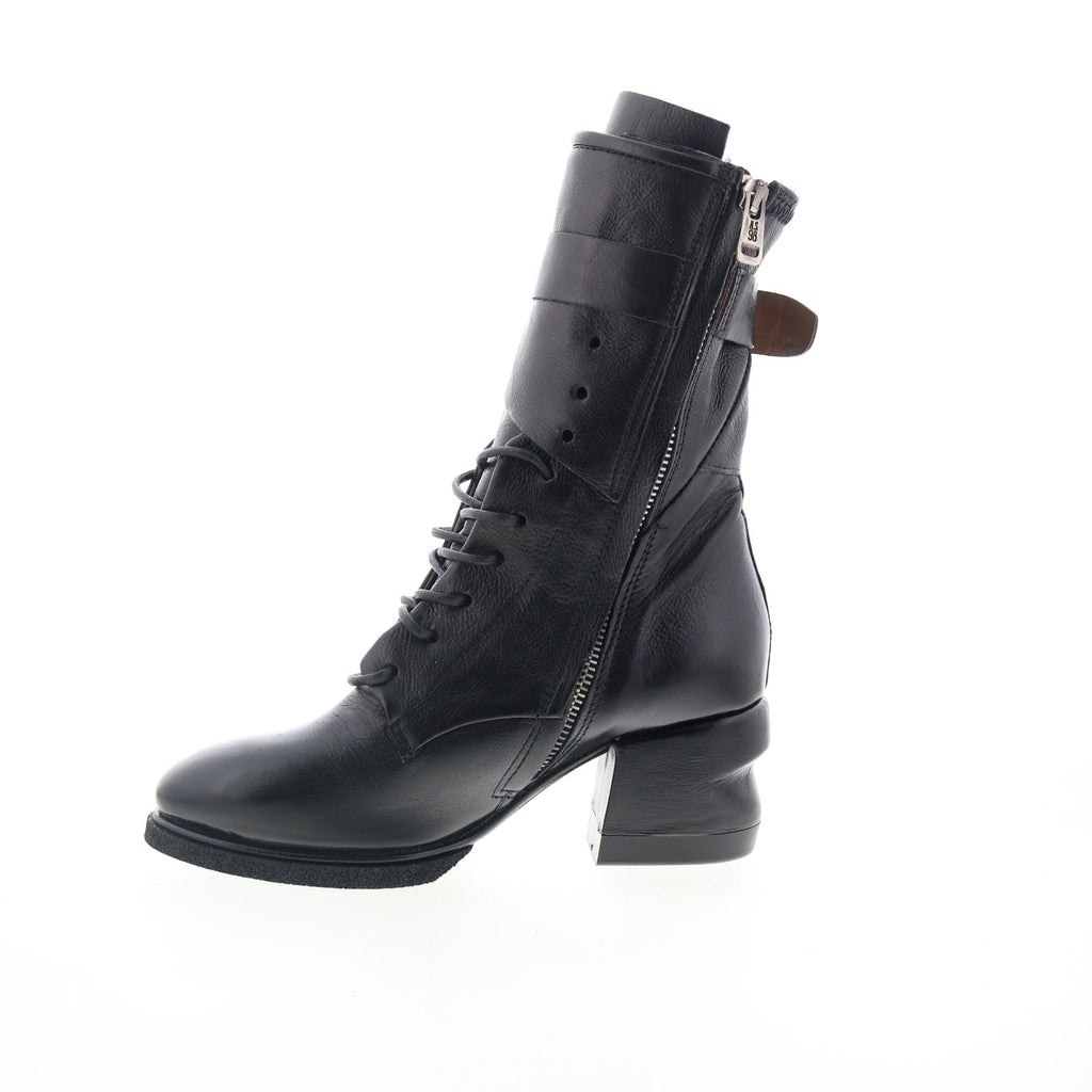 Layne Womens Black Leather Zipper Casual Dress Boots
