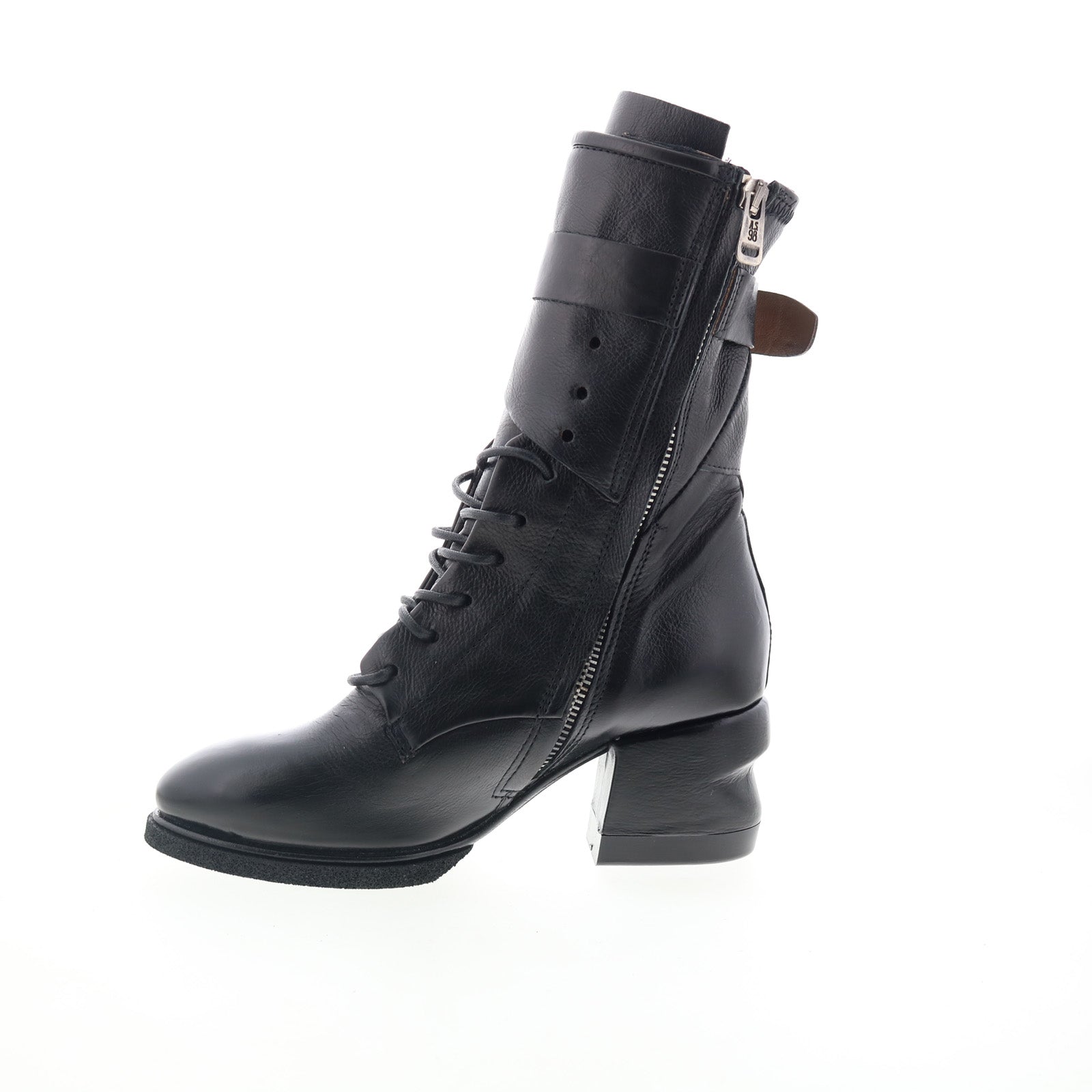Layne Womens Black Leather Zipper Casual Dress Boots