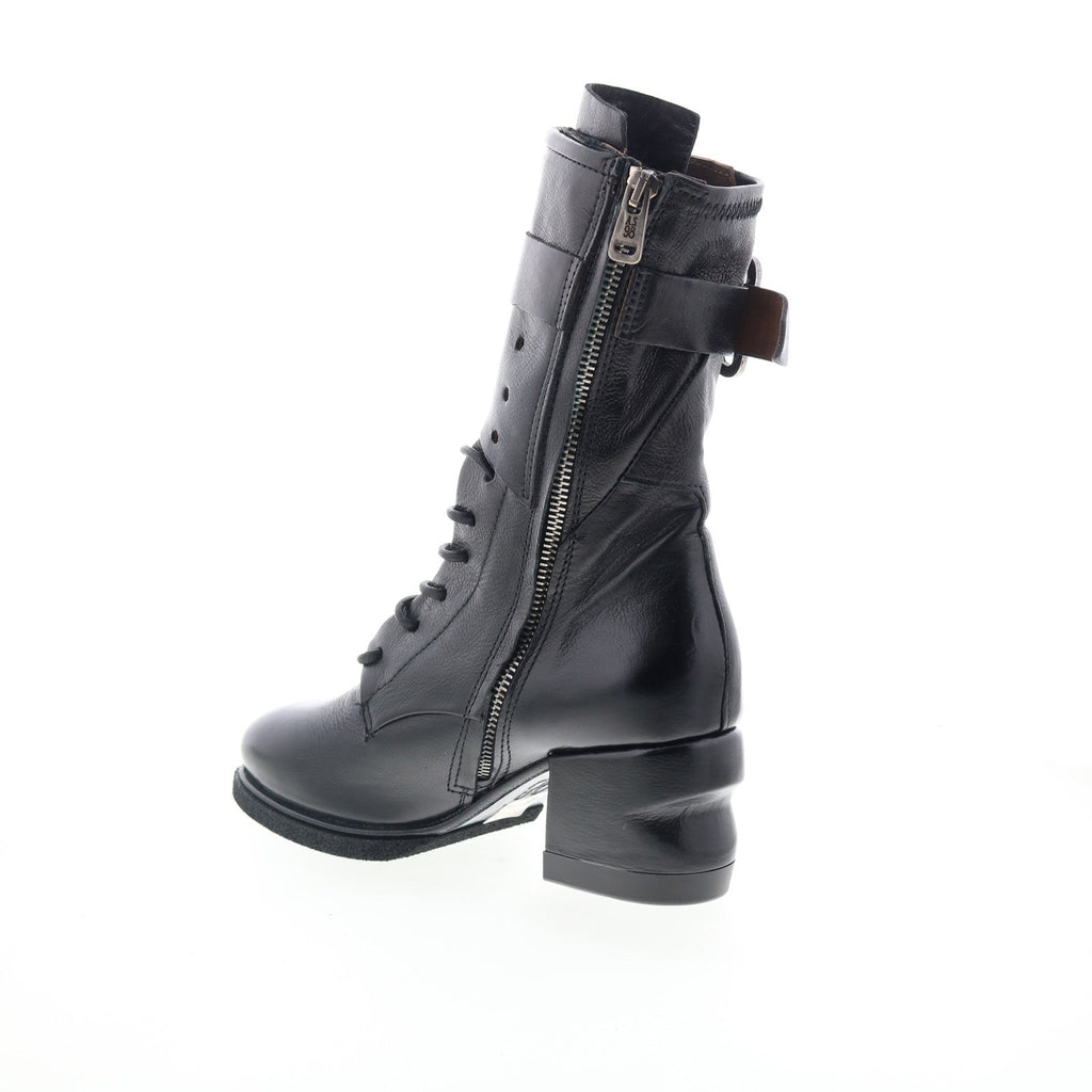 Layne Womens Black Leather Zipper Casual Dress Boots