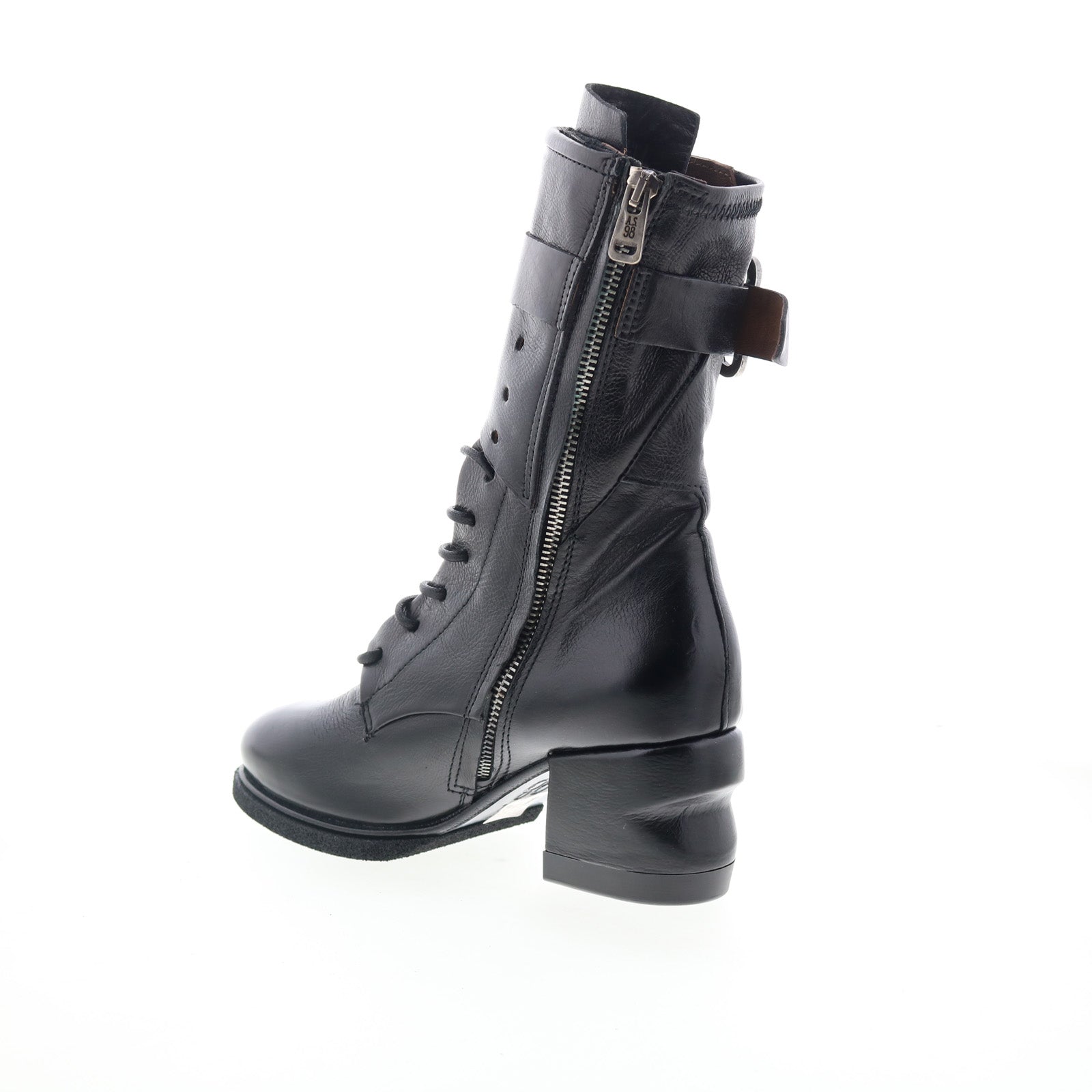 Layne Womens Black Leather Zipper Casual Dress Boots
