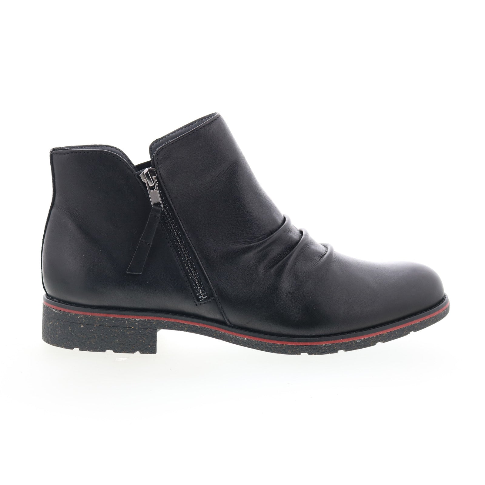 Aetrex Mila LB300W Womens Black Leather Zipper Ankle & Booties Boots