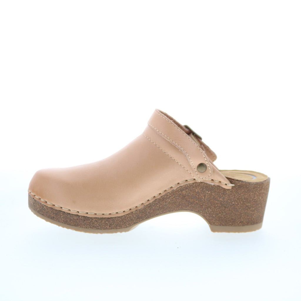 Aetrex Beckie LC202W Womens Brown Leather Hook & Loop Heeled Sandals Shoes