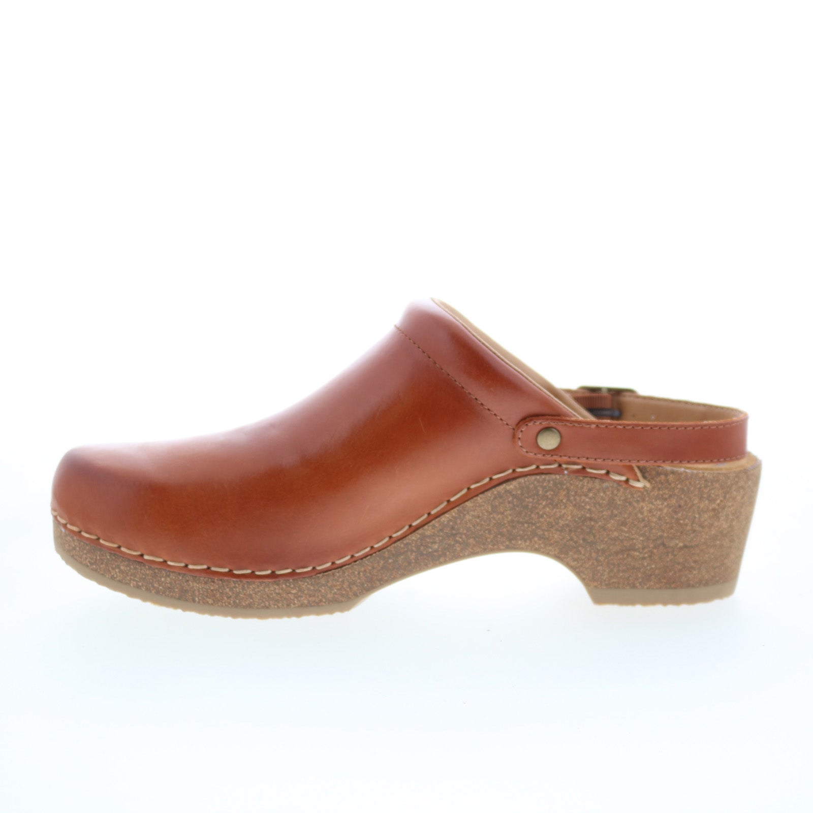 Aetrex Beckie LC204W Womens Brown Leather Hook & Loop Heeled Sandals Shoes