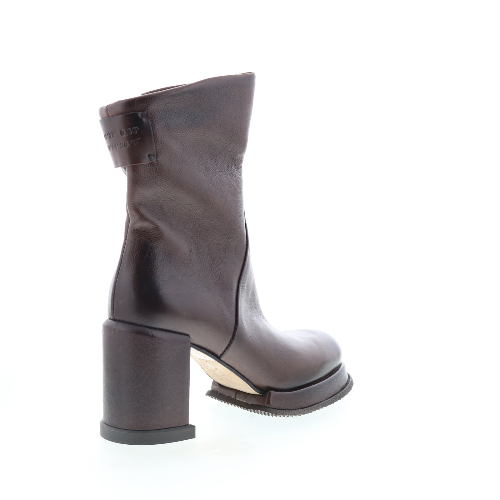 Leti Womens Brown Leather Zipper Ankle & Booties Boots