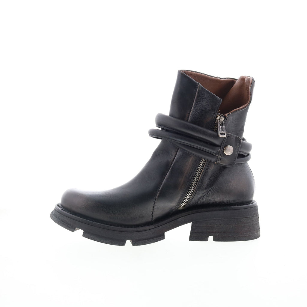Lider Womens Black Leather Zipper Casual Dress Boots