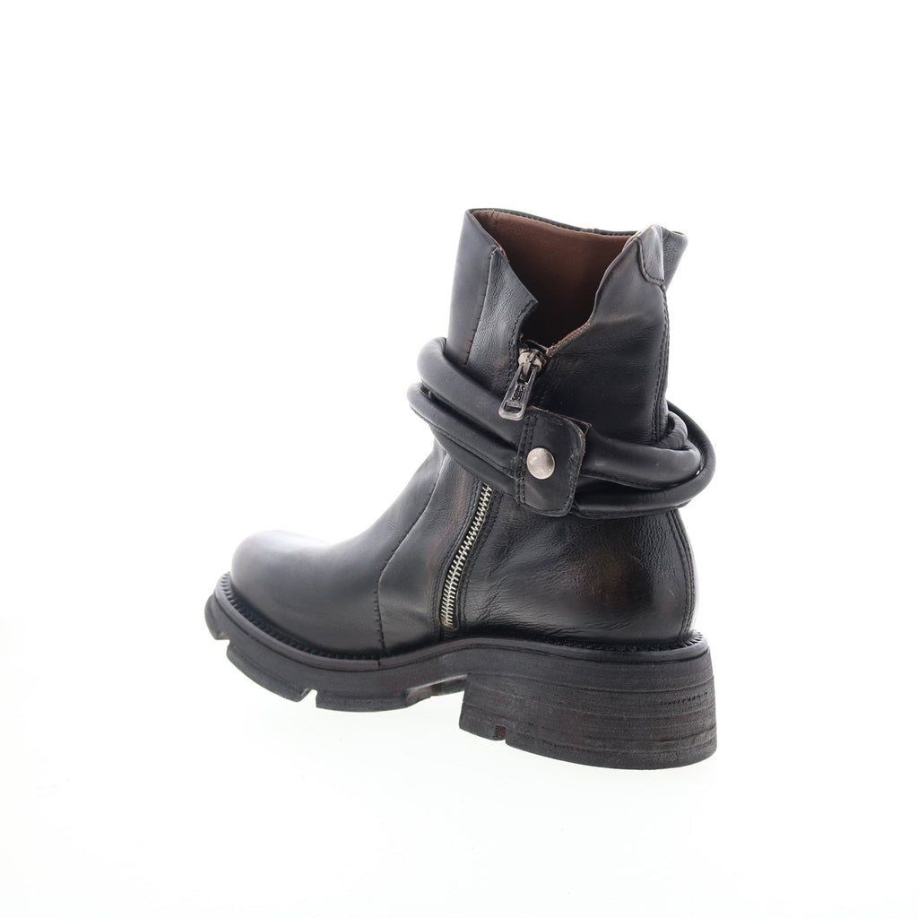Lider Womens Black Leather Zipper Casual Dress Boots