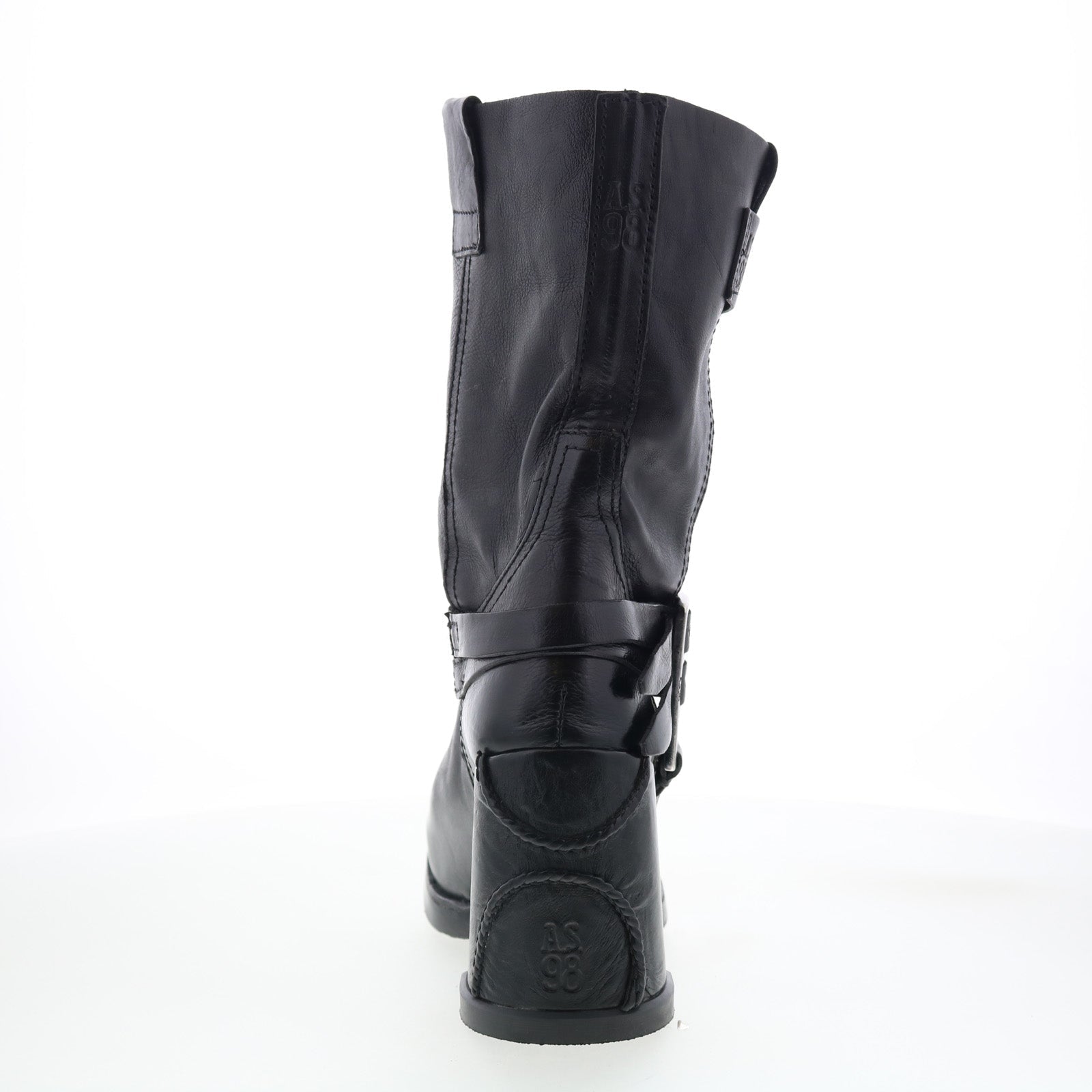 Lil Womens Black Leather Slip On Casual Dress Boots