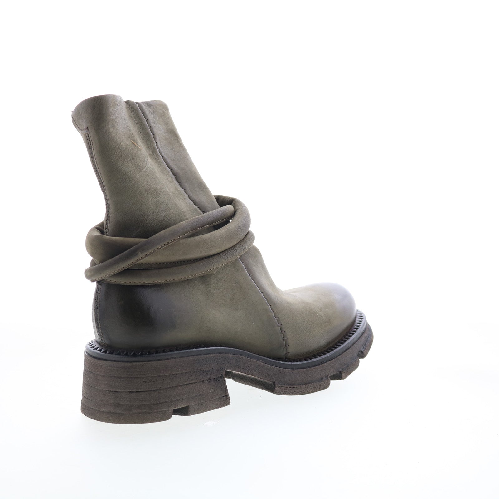 Linder Womens Green Leather Zipper Casual Dress Boots