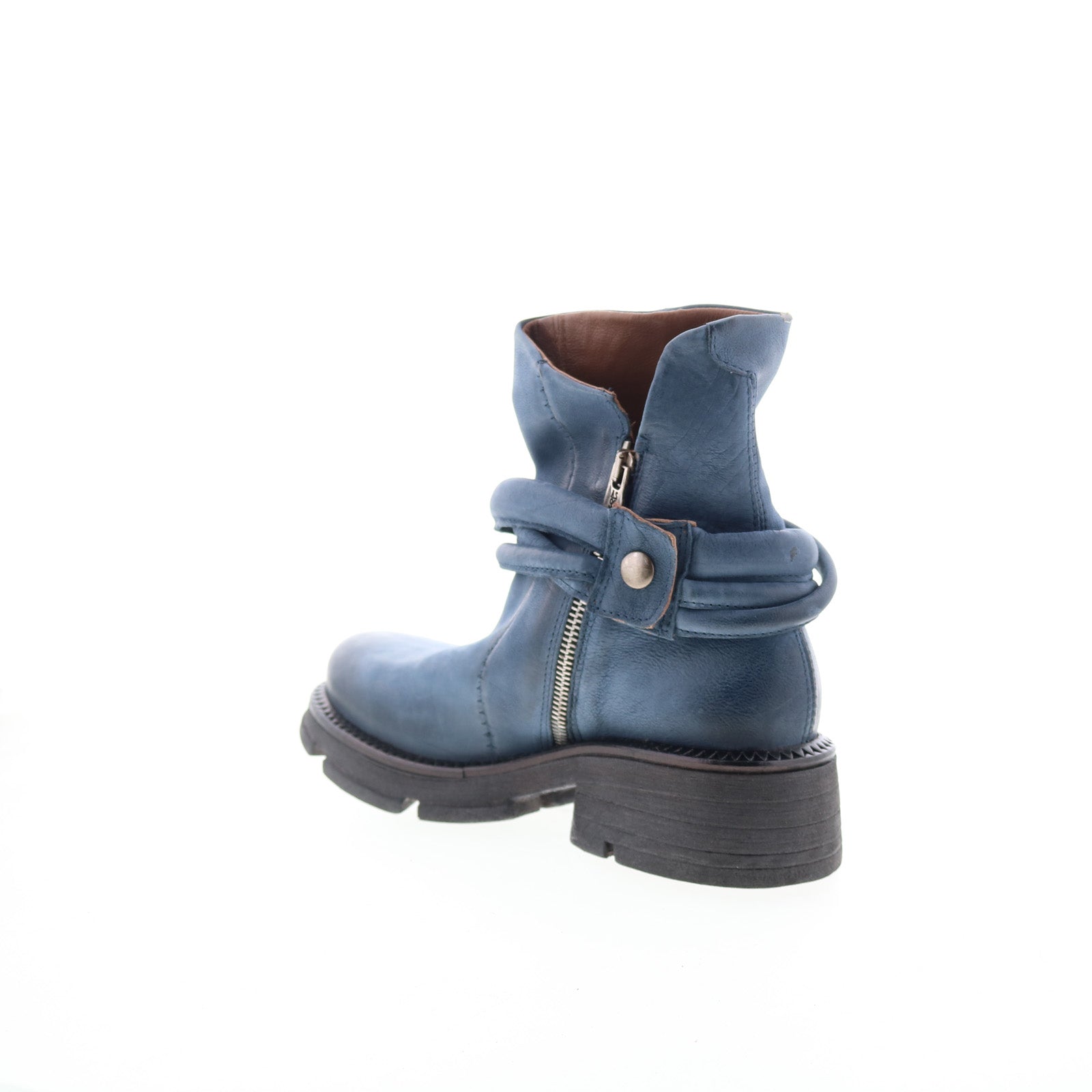 Linder Womens Blue Leather Zipper Casual Dress Boots