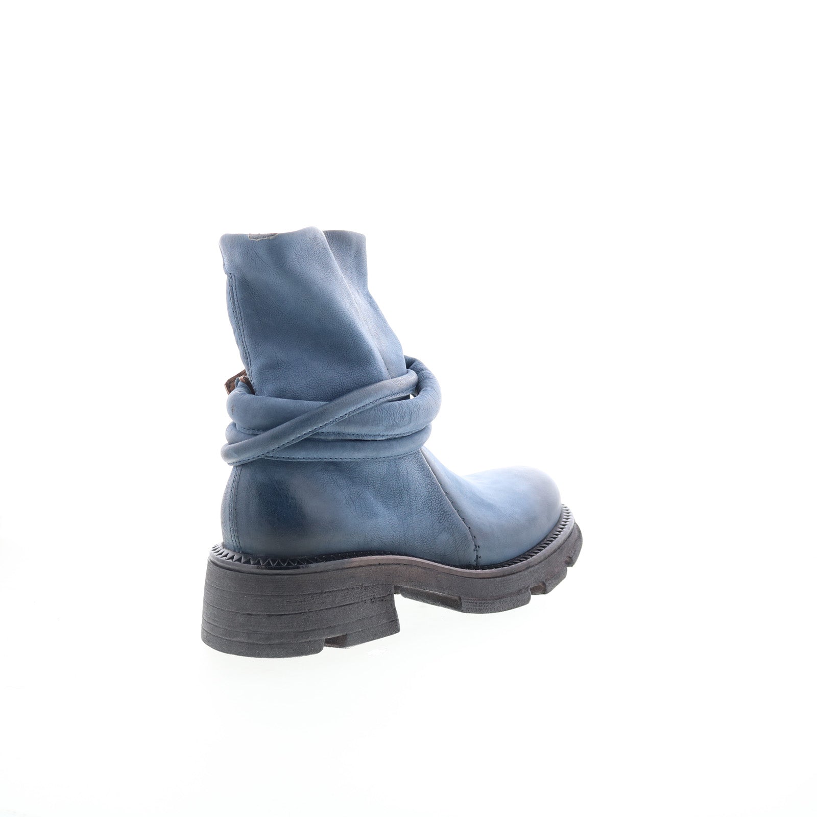 Linder Womens Blue Leather Zipper Casual Dress Boots