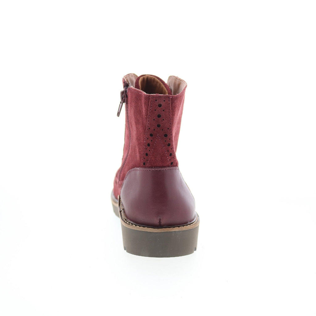 Aetrex Margot LL509 Womens Red Suede Lace Up Casual Dress Boots