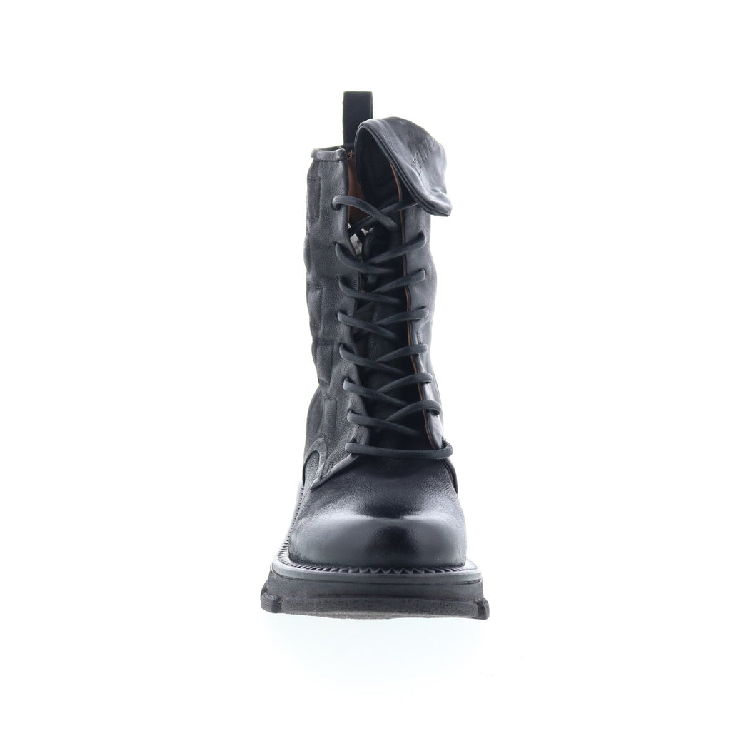 Lockwood Womens Black Leather Lace Up Casual Dress Boots