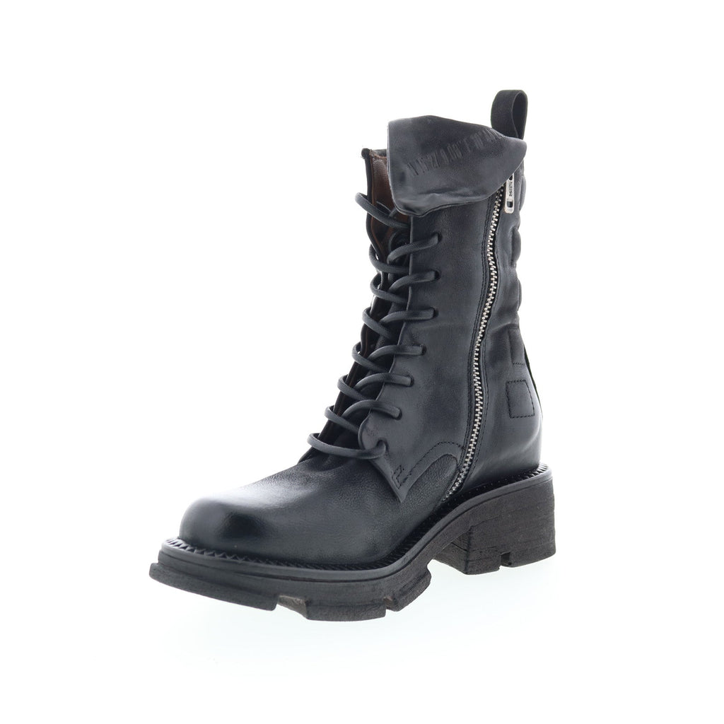 Lockwood Womens Black Leather Lace Up Casual Dress Boots