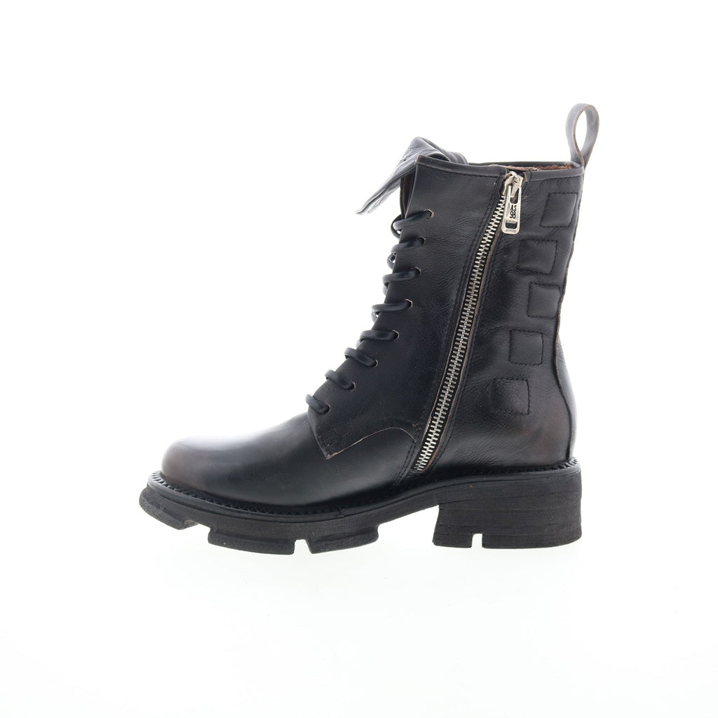 Lockwood Womens Black Leather Zipper Casual Dress Boots