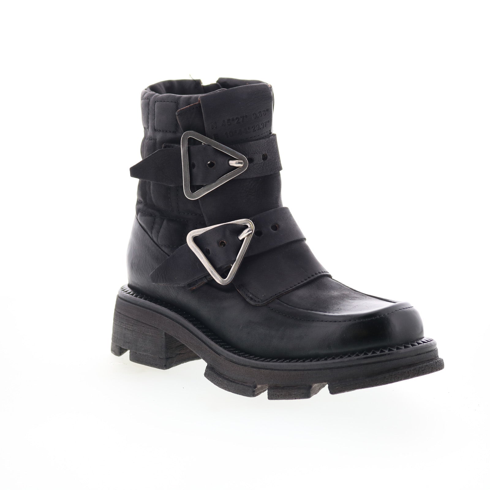 Loman Womens Black Leather Zipper Casual Dress Boots