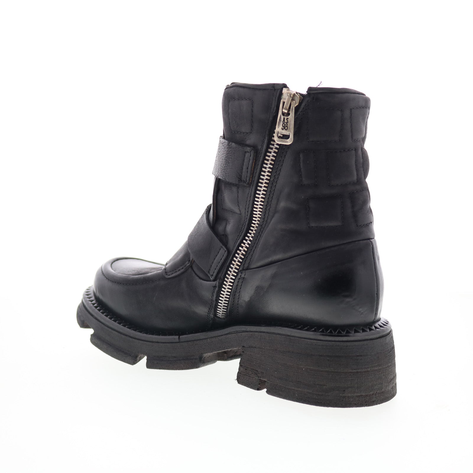 Loman Womens Black Leather Zipper Casual Dress Boots