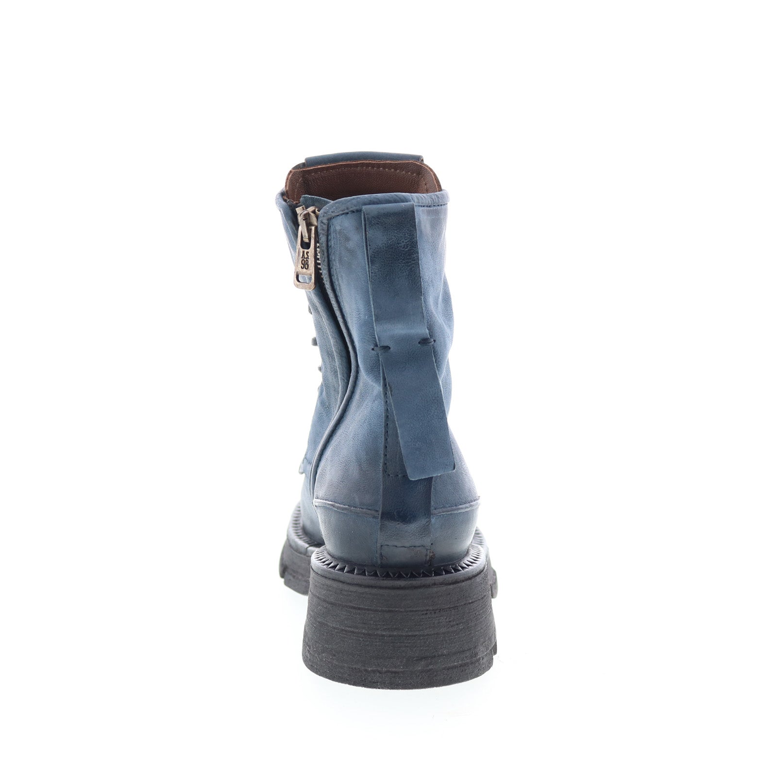 Lukie Womens Blue Leather Lace Up Casual Dress Boots