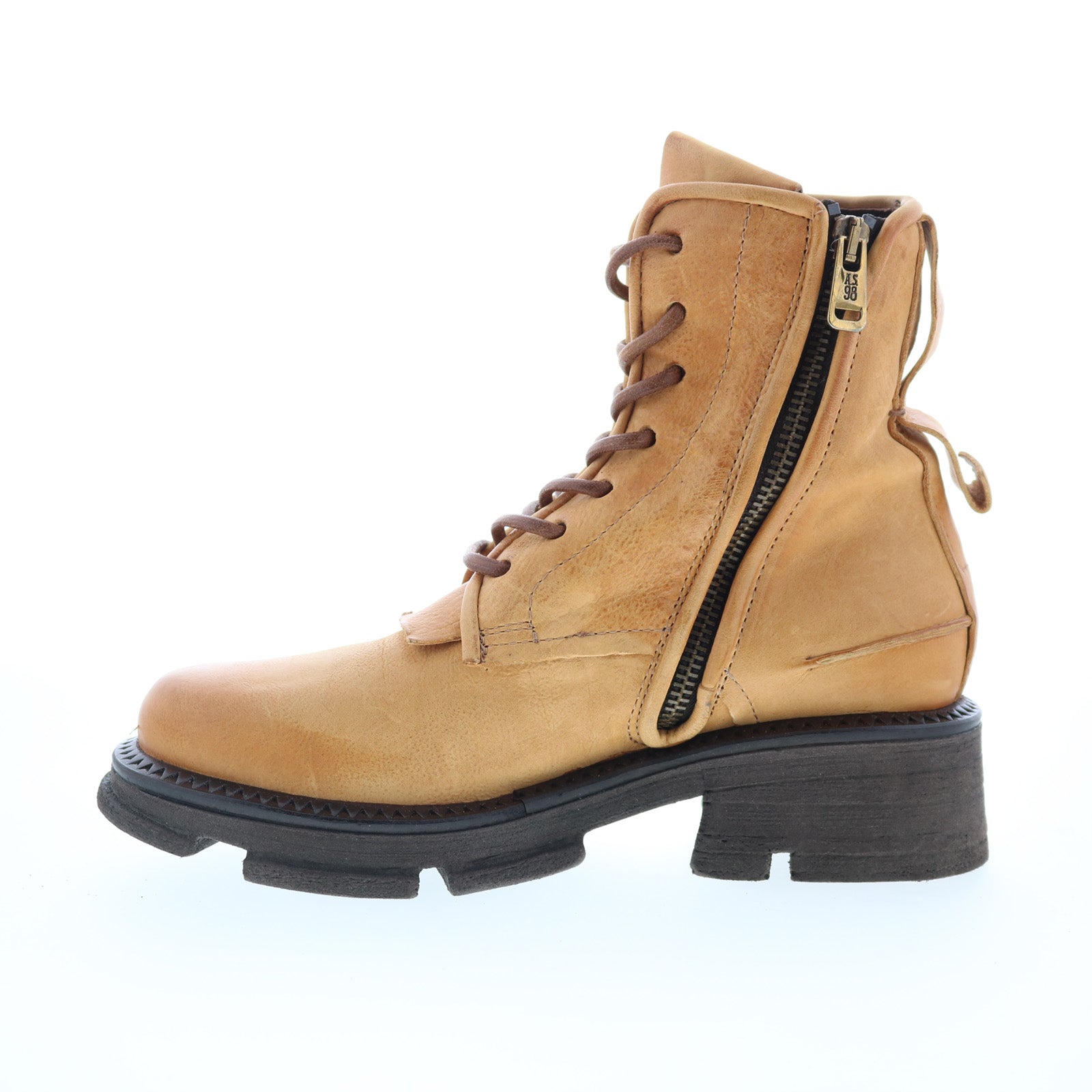 Lukie Womens Brown Leather Lace Up Casual Dress Boots