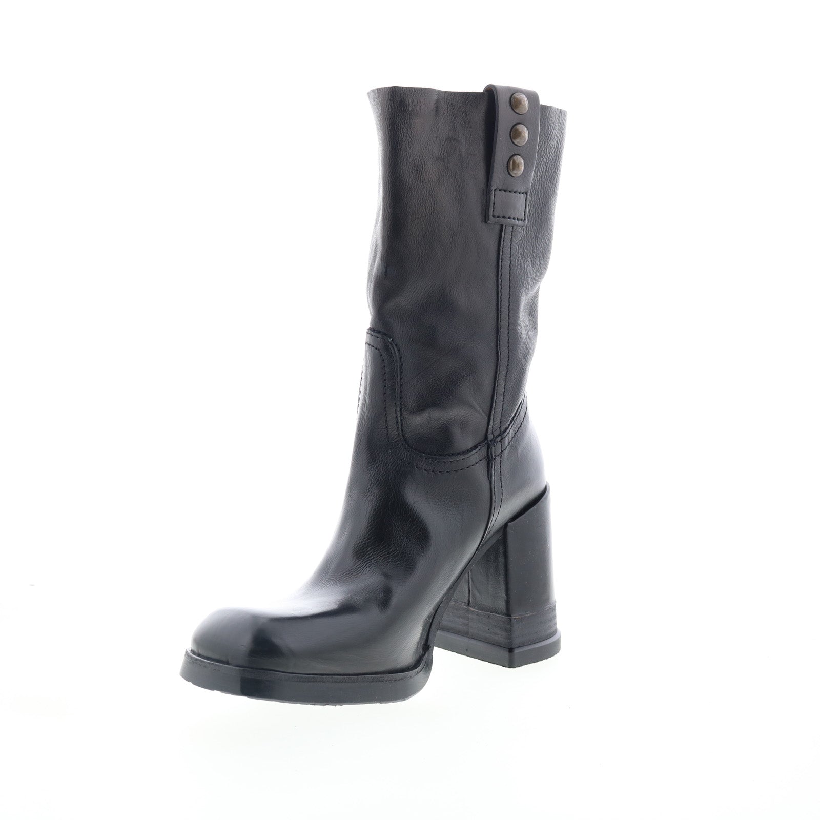 Lyam Womens Black Leather Slip On Casual Dress Boots