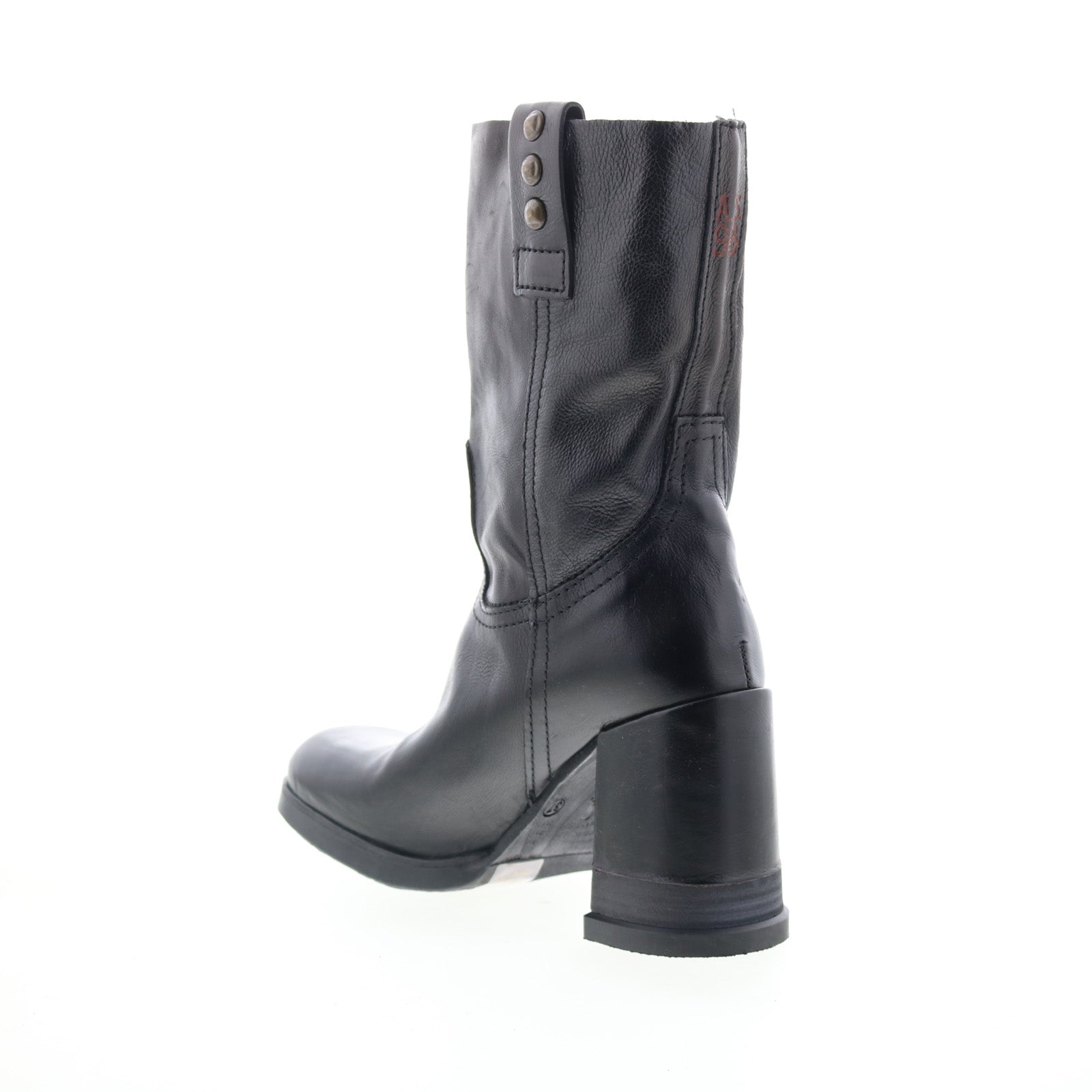 Lyam Womens Black Leather Slip On Casual Dress Boots