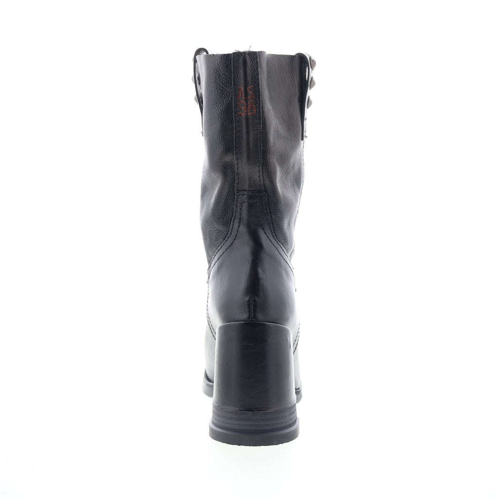 Lyam Womens Black Leather Slip On Casual Dress Boots