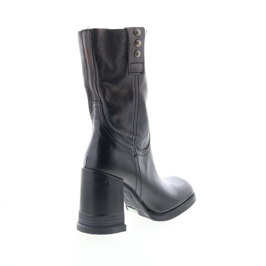 Lyam Womens Black Leather Slip On Casual Dress Boots