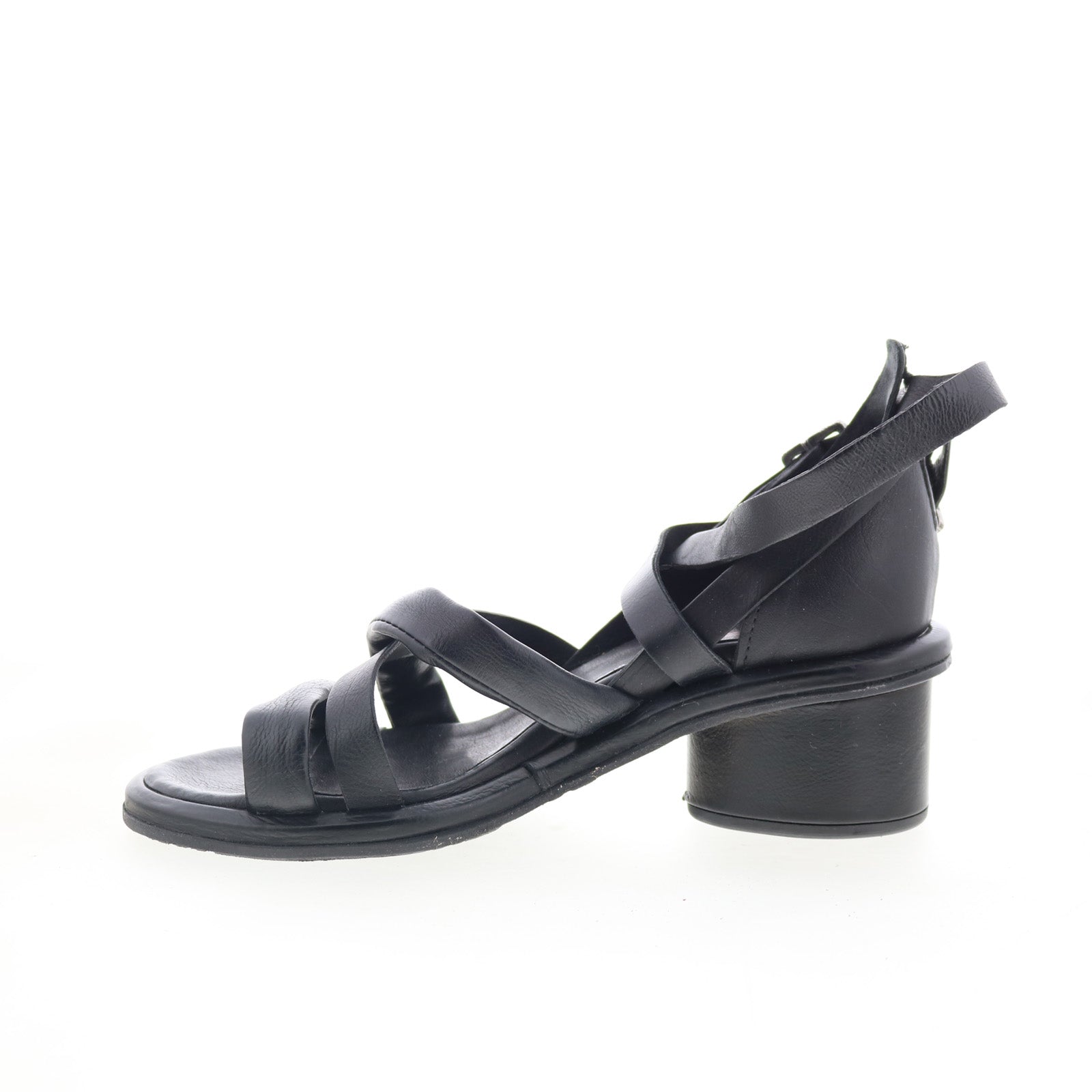 Lyndon 201 LYNDON-201 Womens Black Leather Wedges Sandals Shoes