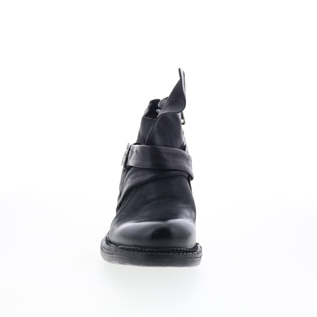 Martina Womens Black Leather Zipper Ankle & Booties Boots