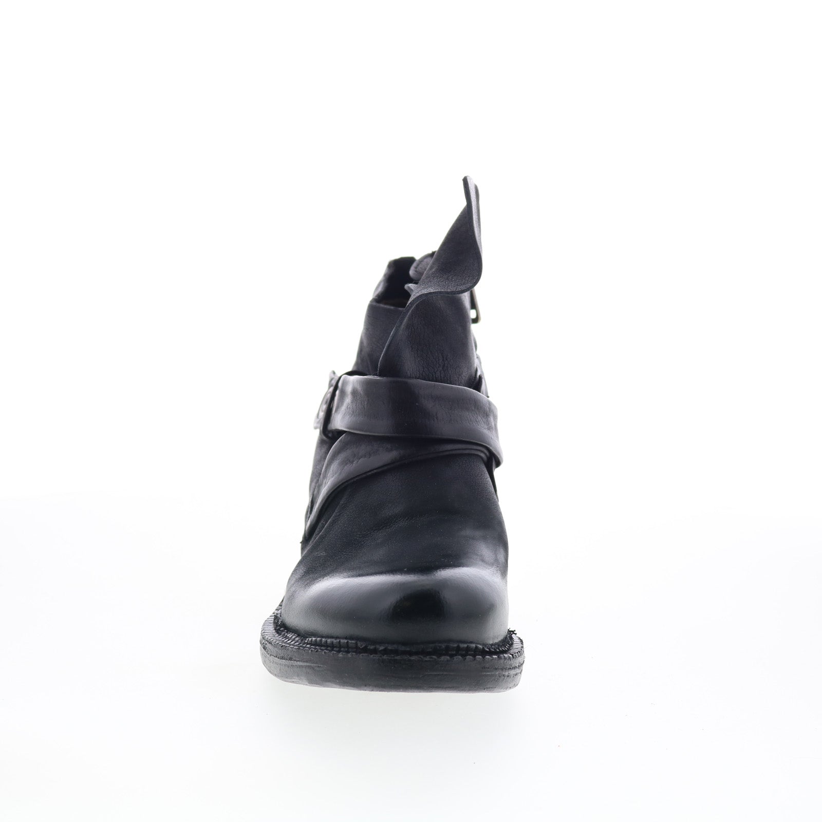 Martina Womens Black Leather Zipper Ankle & Booties Boots