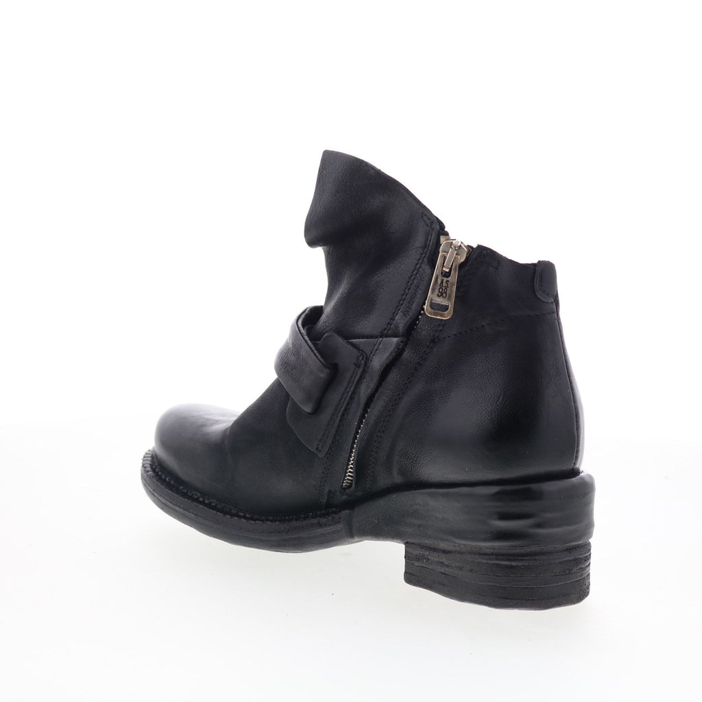 Martina Womens Black Leather Zipper Ankle & Booties Boots