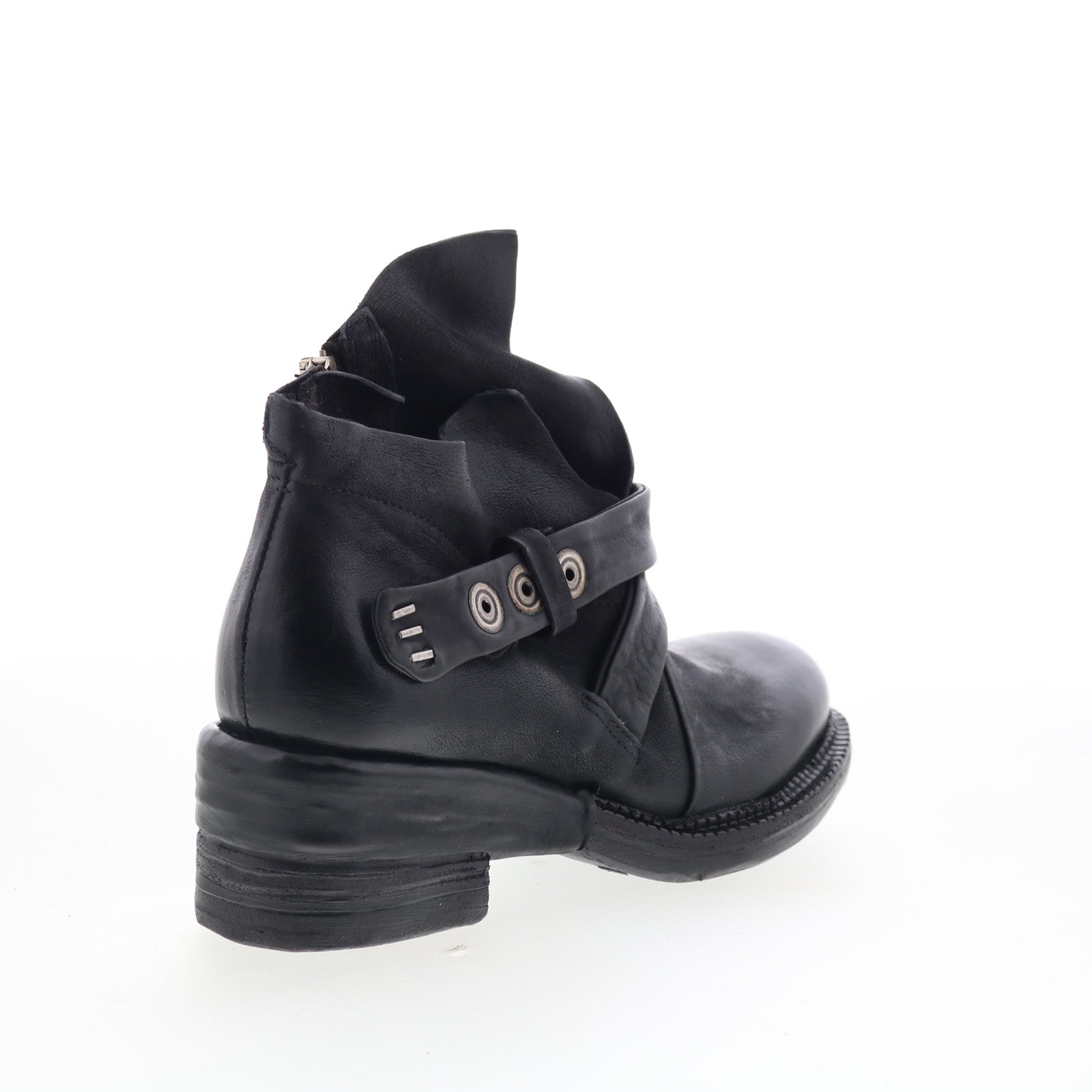 Martina Womens Black Leather Zipper Ankle & Booties Boots