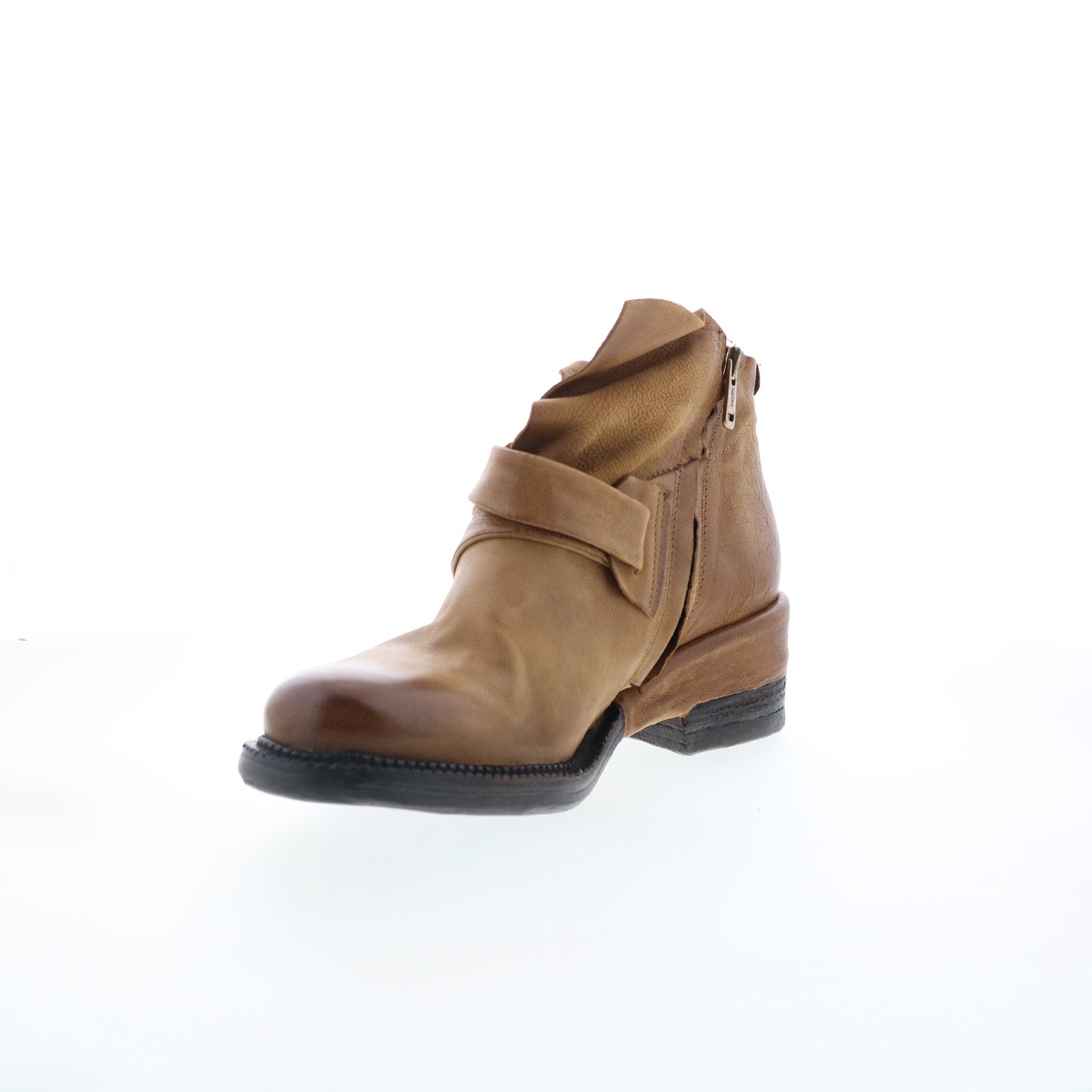 Martina Womens Brown Leather Zipper Casual Dress Boots