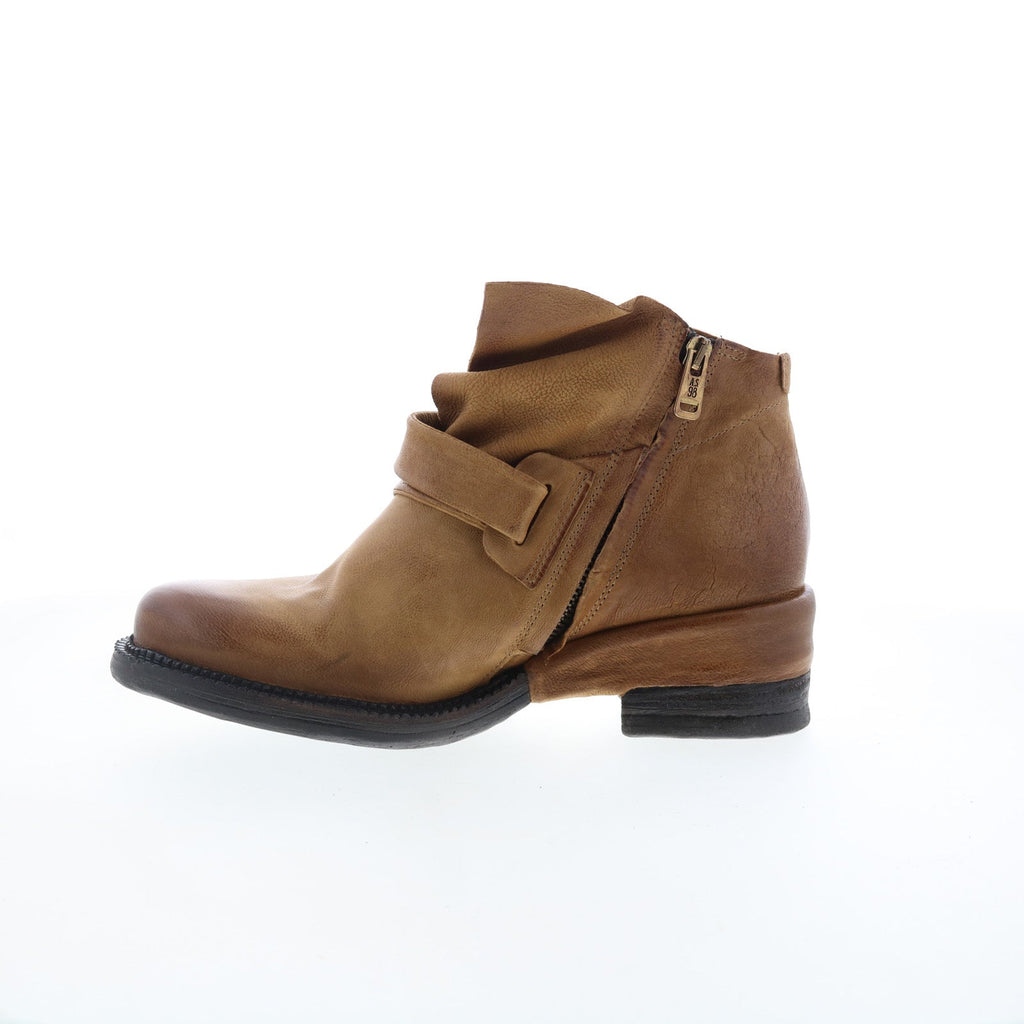 Martina Womens Brown Leather Zipper Casual Dress Boots