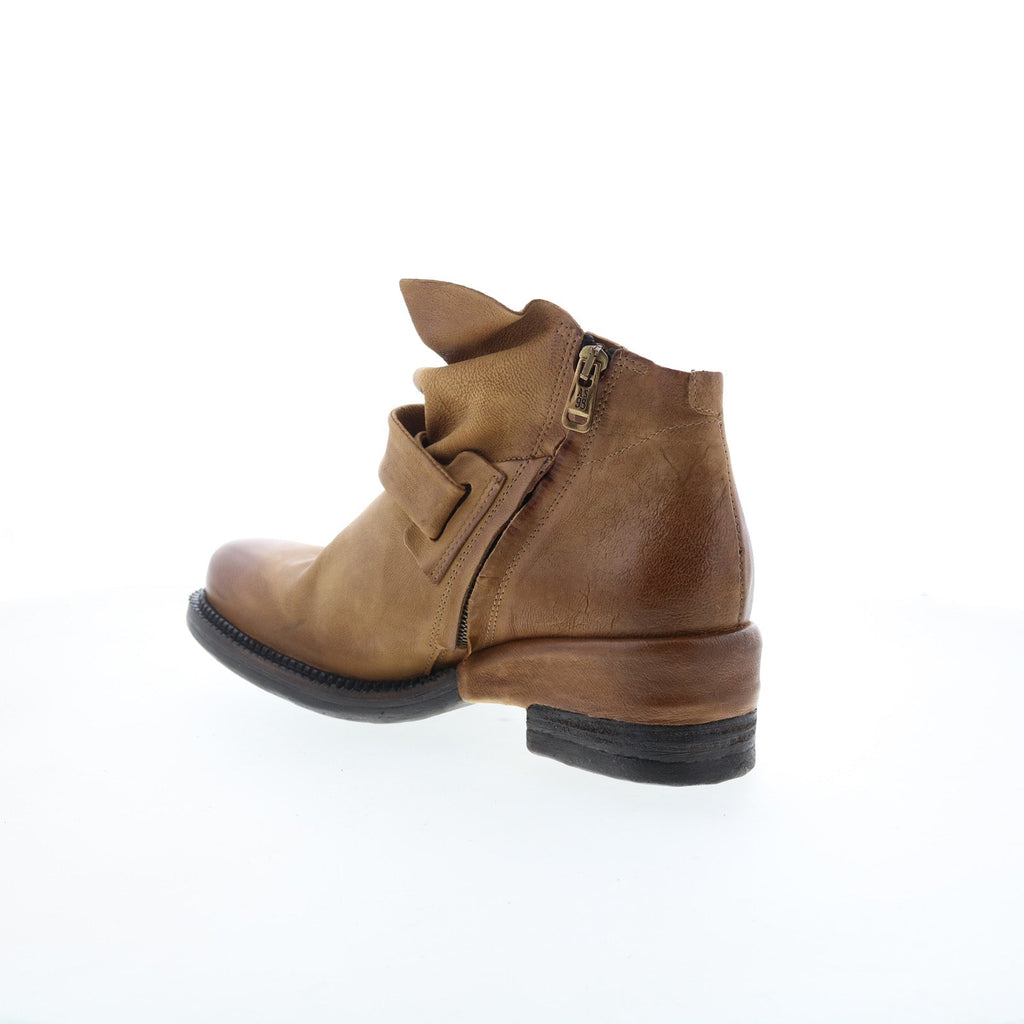 Martina Womens Brown Leather Zipper Casual Dress Boots