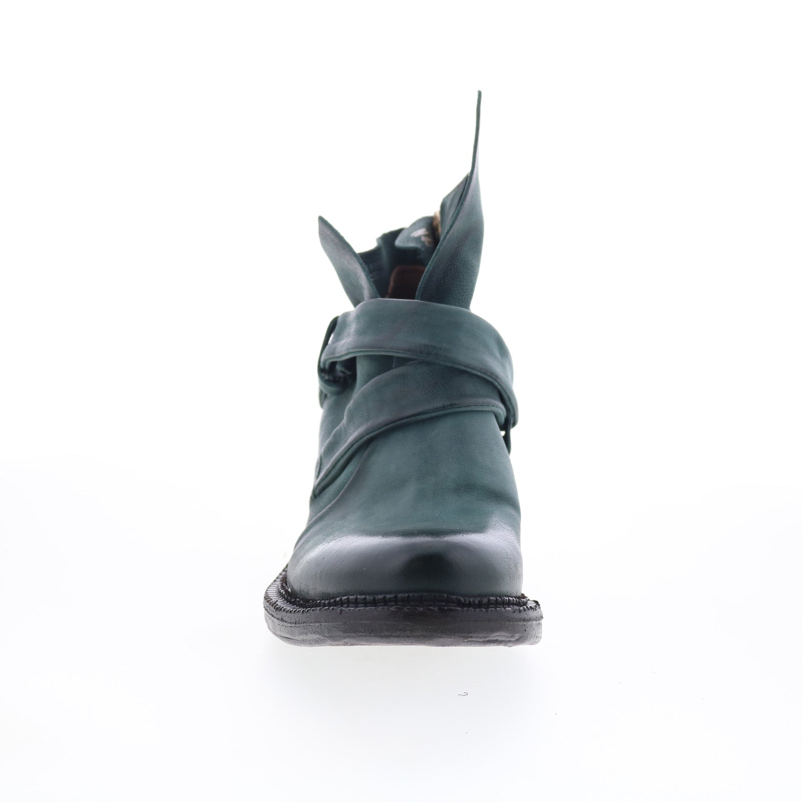 Martina Womens Green Leather Zipper Ankle & Booties Boots