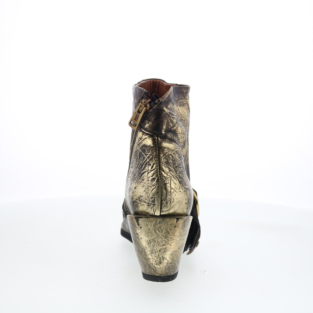 Maxie Womens Gold Leather Zipper Ankle & Booties Boots