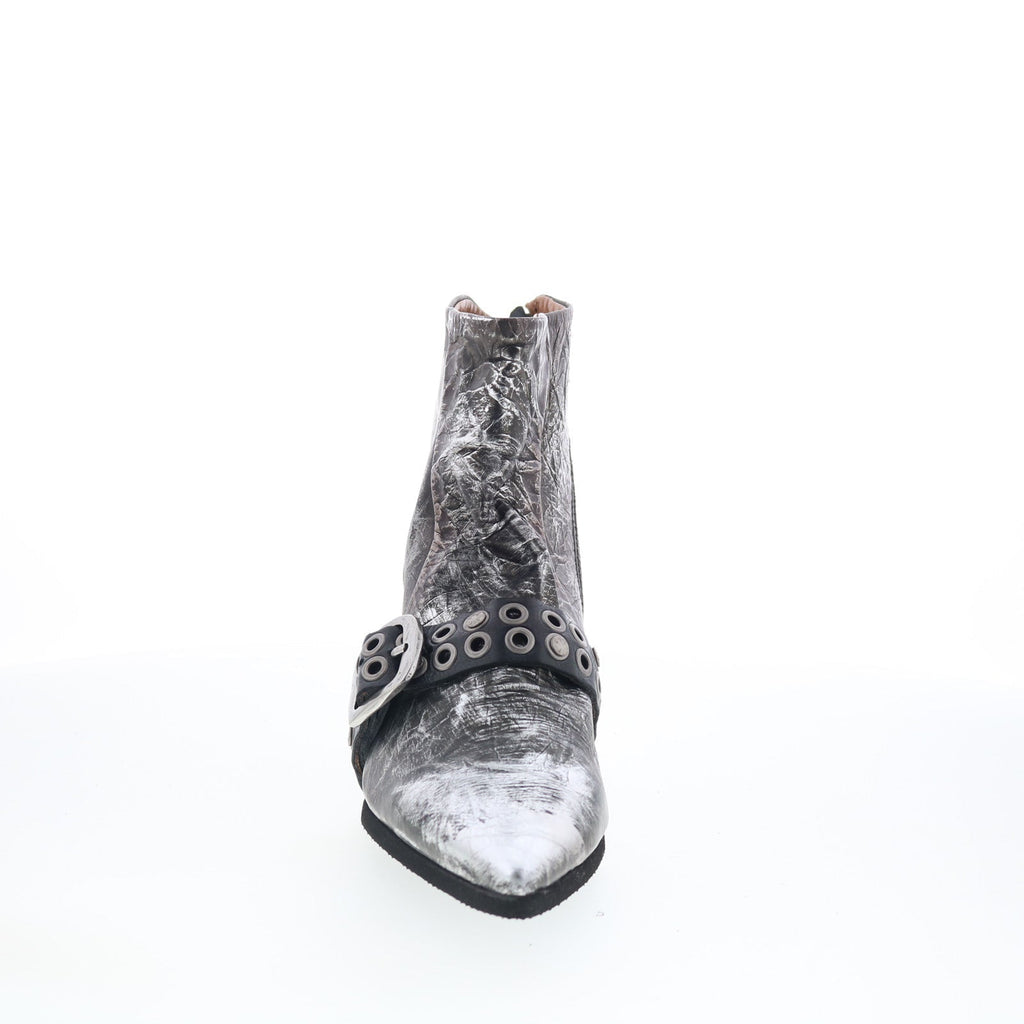 Maxie Womens Silver Leather Zipper Ankle & Booties Boots