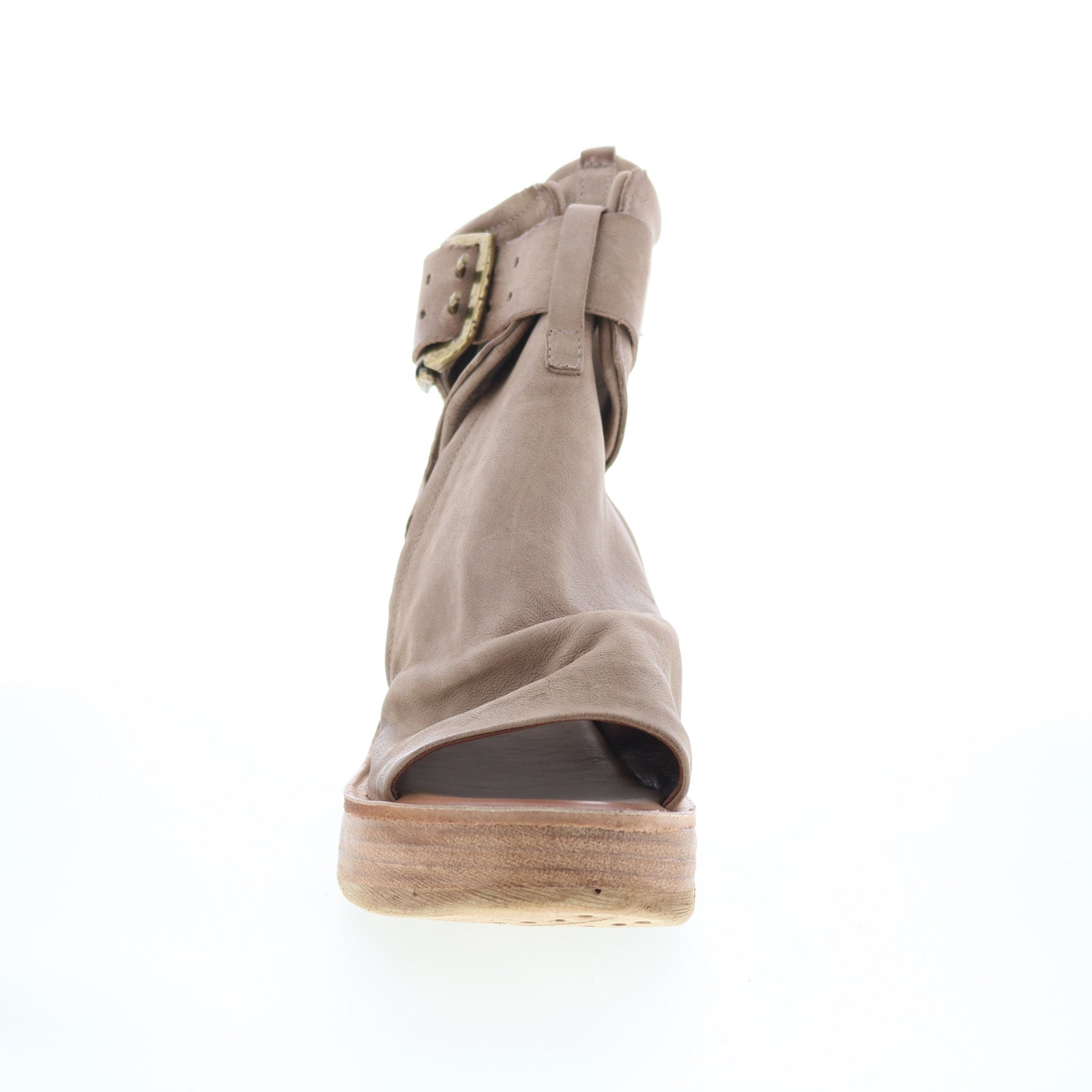 Naya Womens Gray Suede Hook & Loop Wedges Sandals Shoes