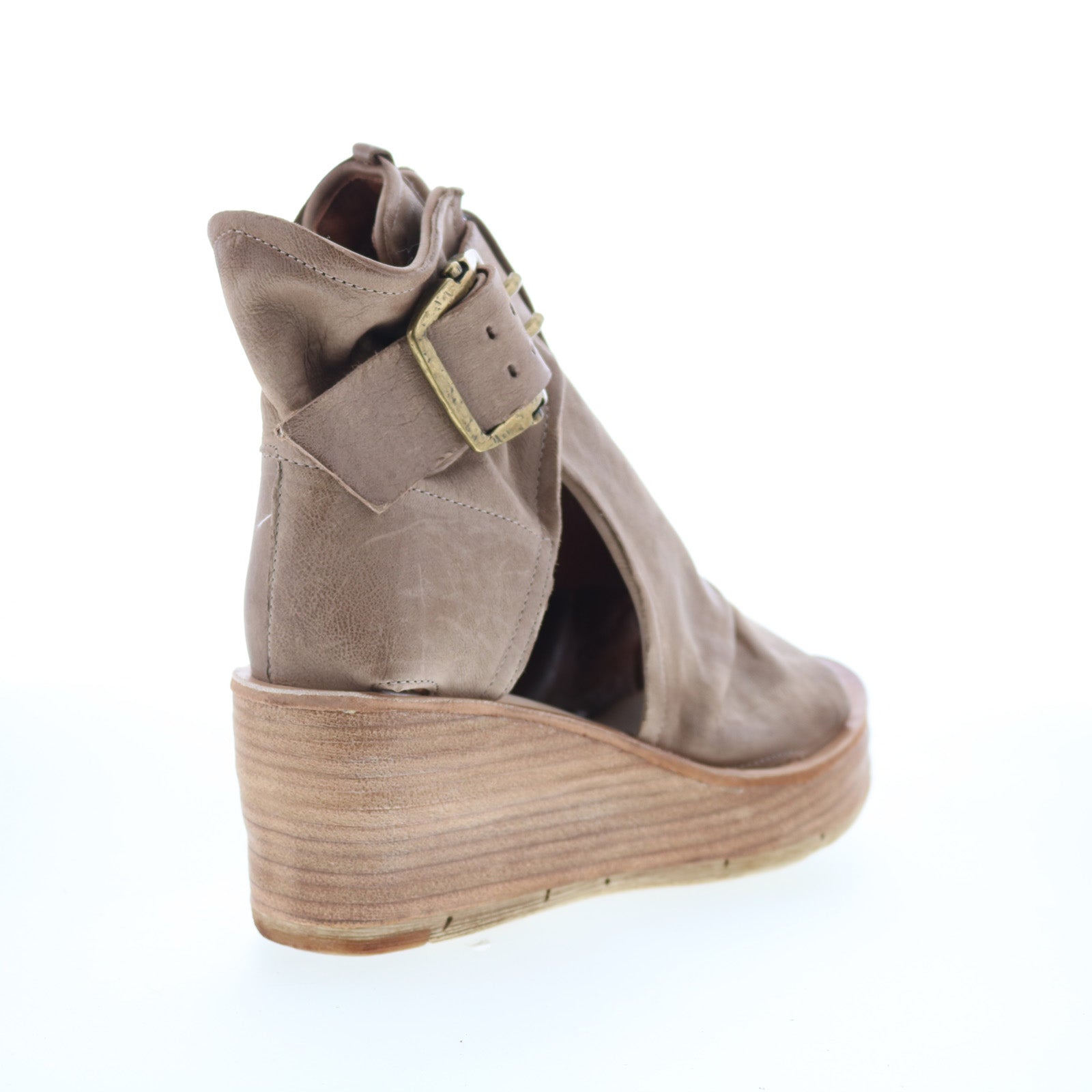 Naya Womens Gray Suede Hook & Loop Wedges Sandals Shoes
