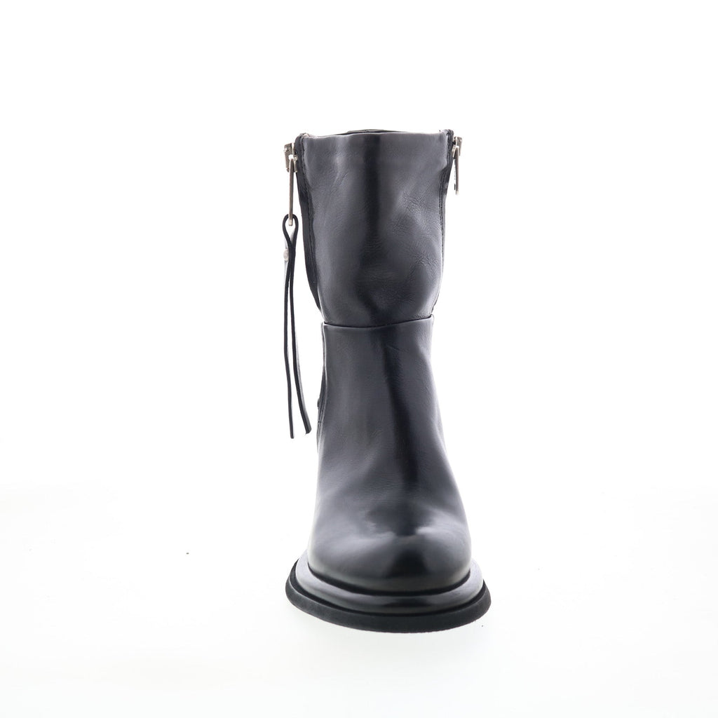 Nelle Womens Black Leather Zipper Casual Dress Boots