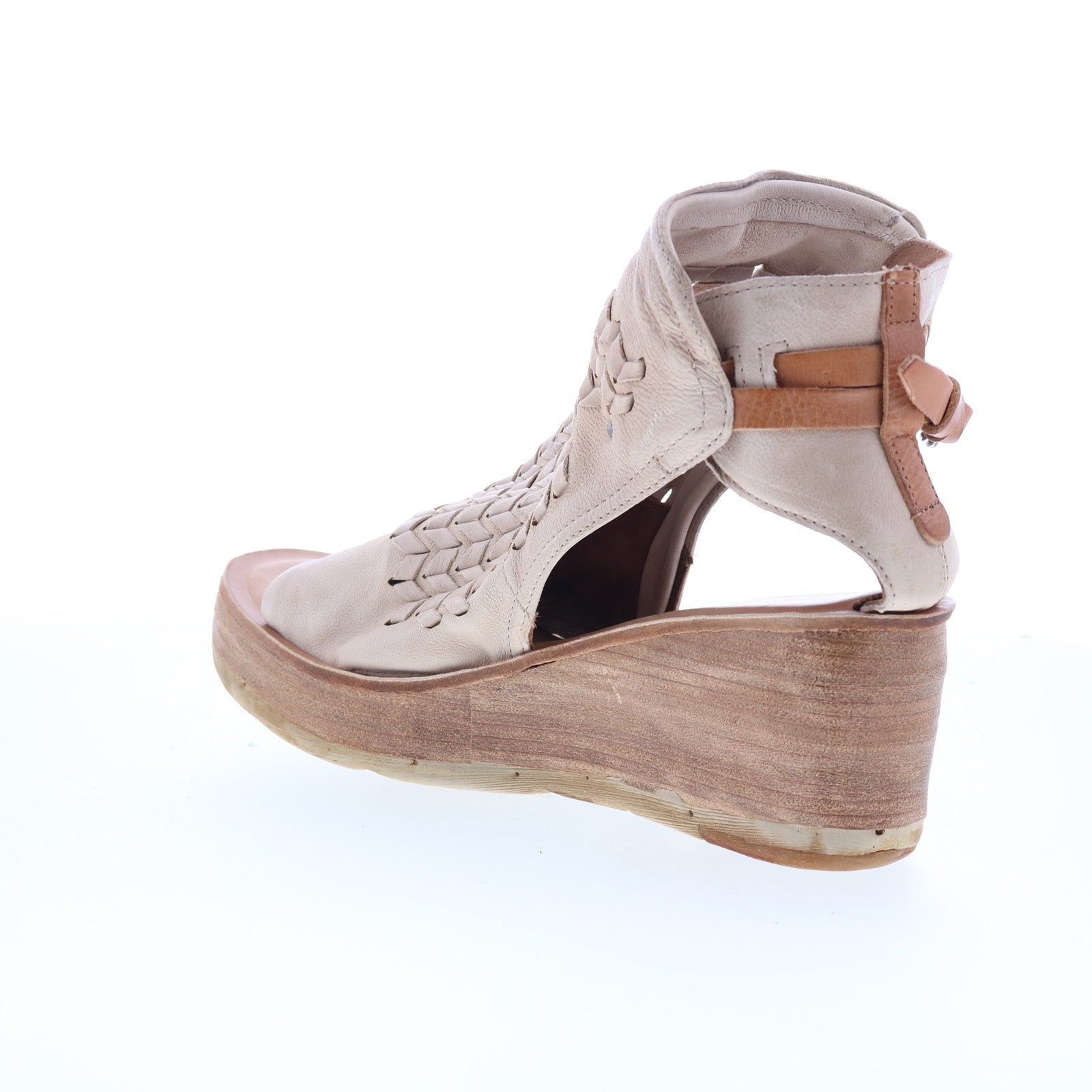 Newbury Womens Gray Leather Hook & Loop Wedges Sandals Shoes