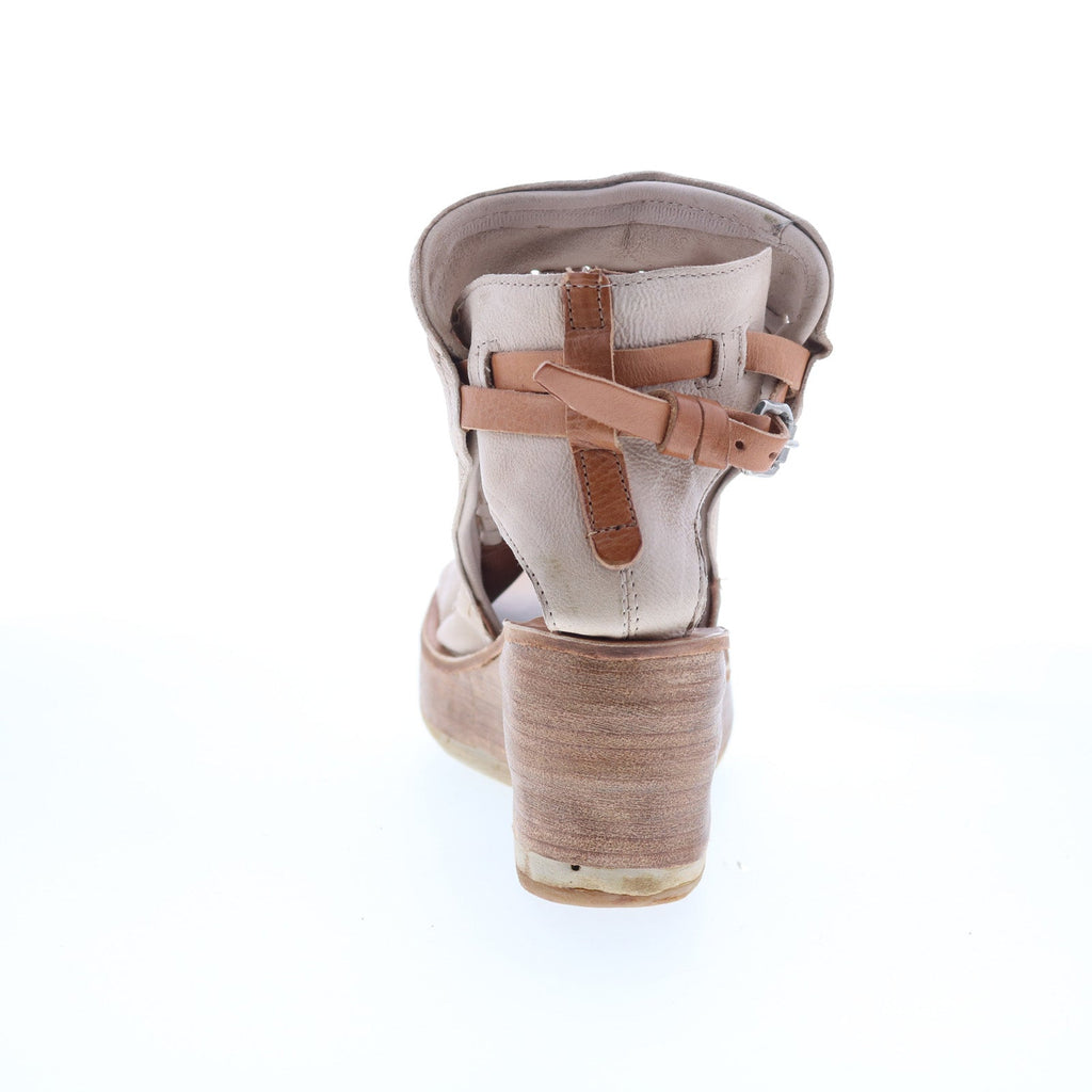 Newbury Womens Gray Leather Hook & Loop Wedges Sandals Shoes
