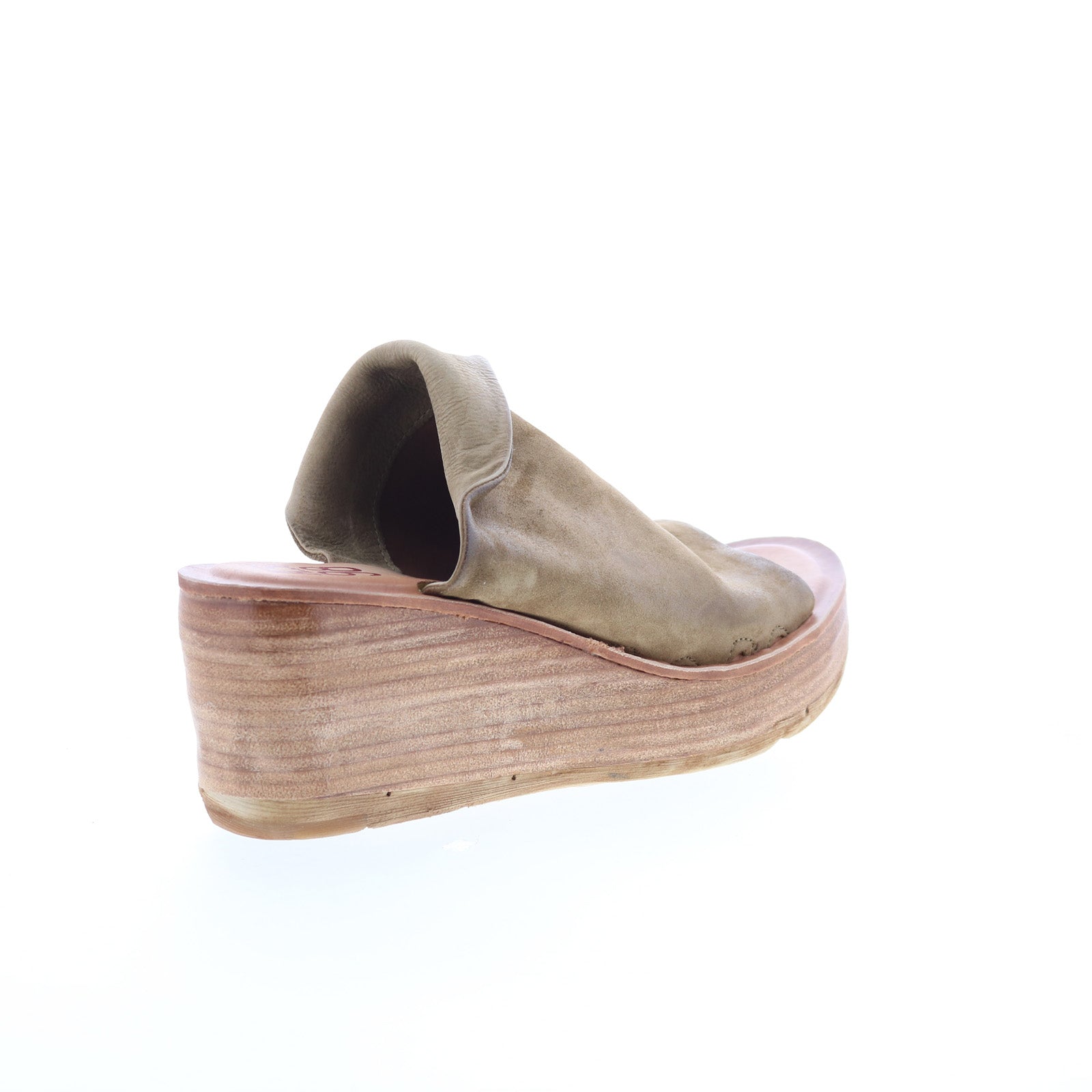 Niels Womens Gray Leather Slip On Wedges Sandals Shoes