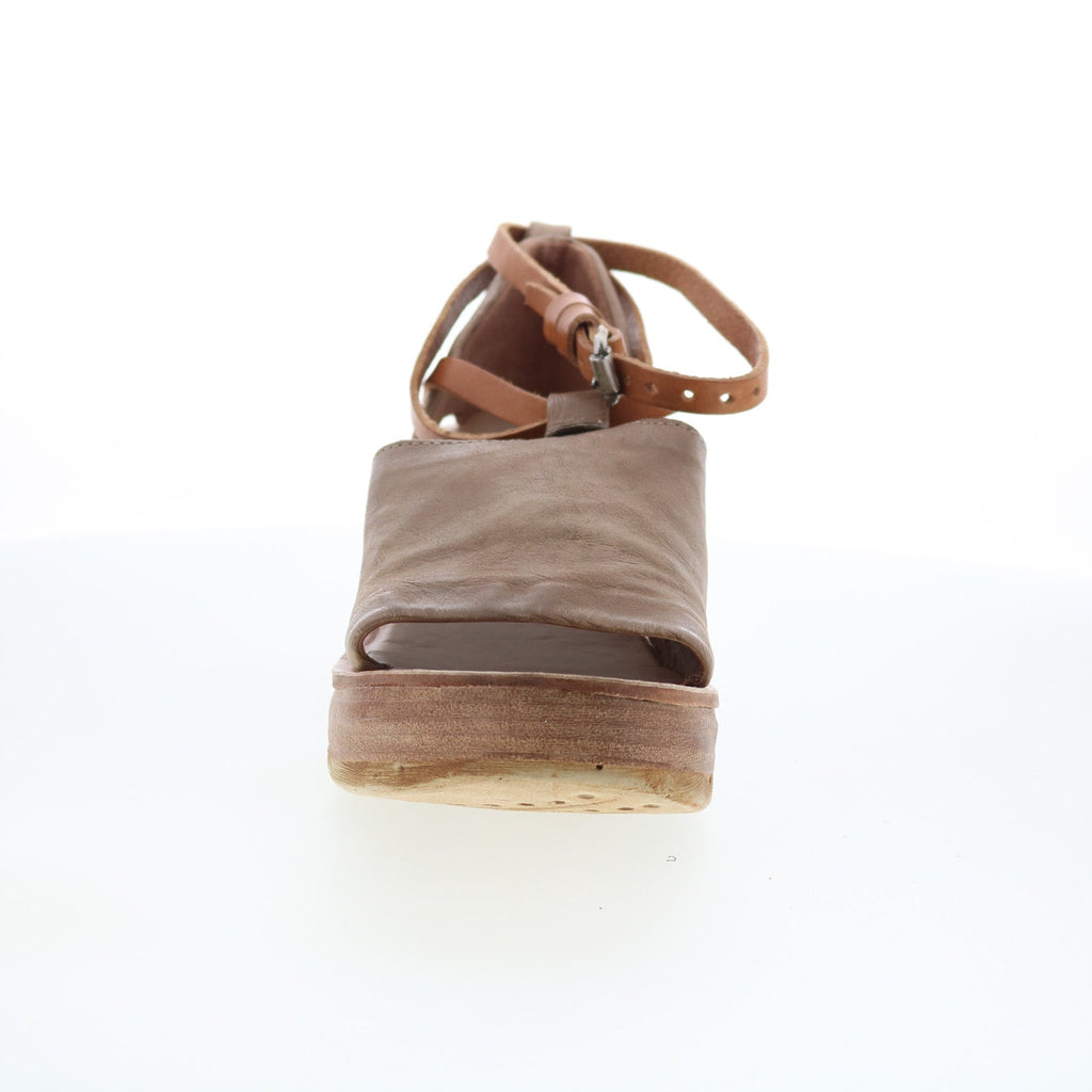 Nino Womens Brown Leather Hook & Loop Wedges Sandals Shoes