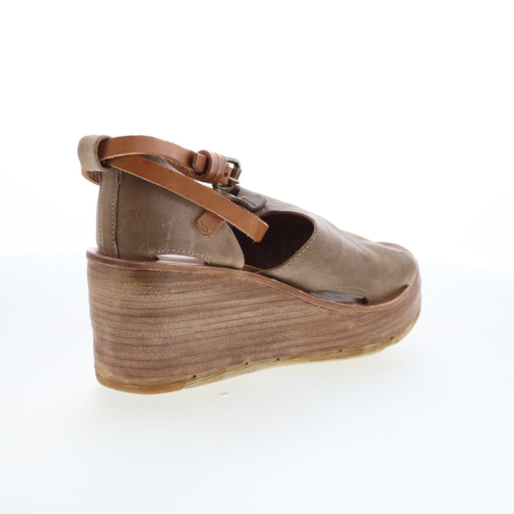 Nino Womens Brown Leather Hook & Loop Wedges Sandals Shoes