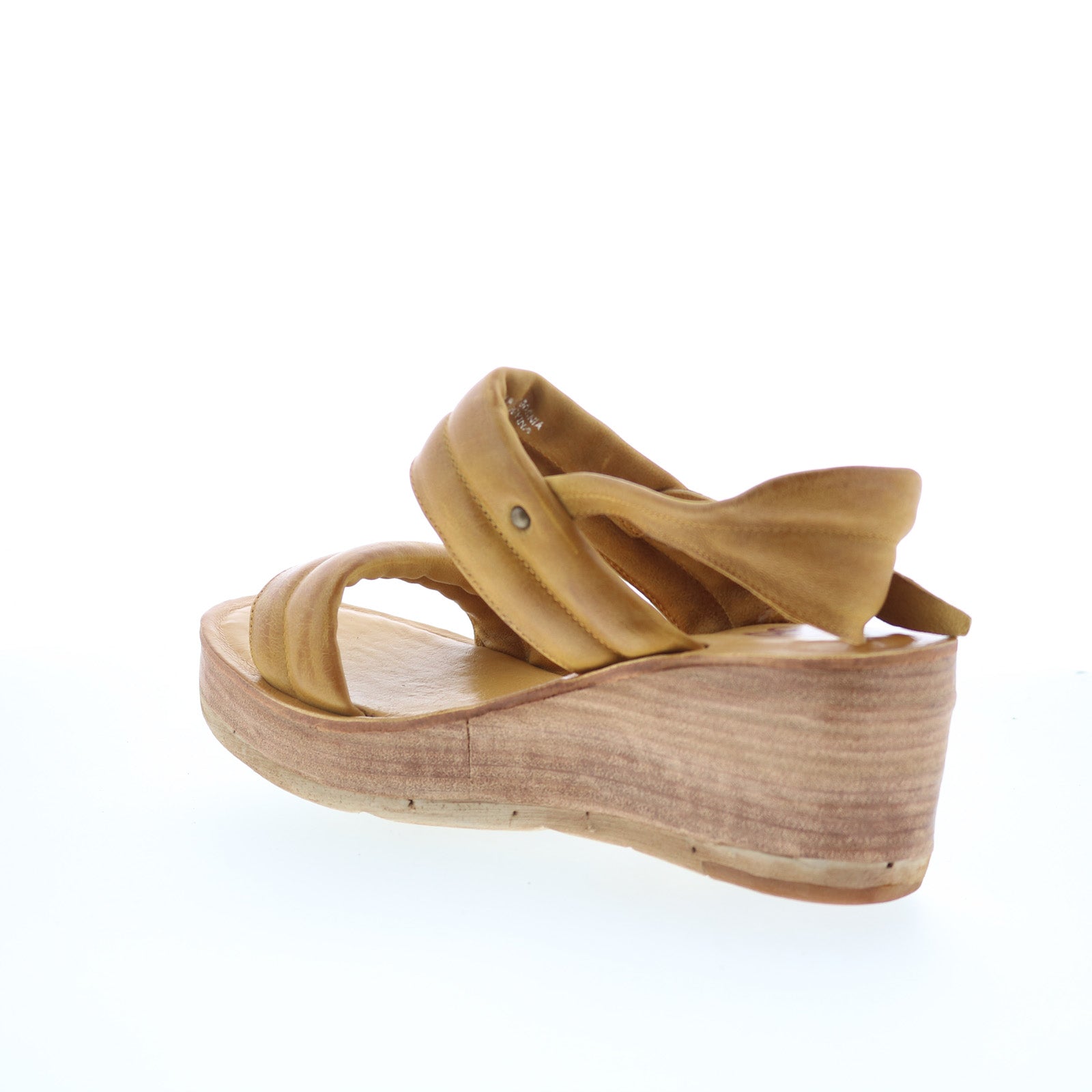 Norward Womens Brown Leather Hook & Loop Wedges Sandals Shoes