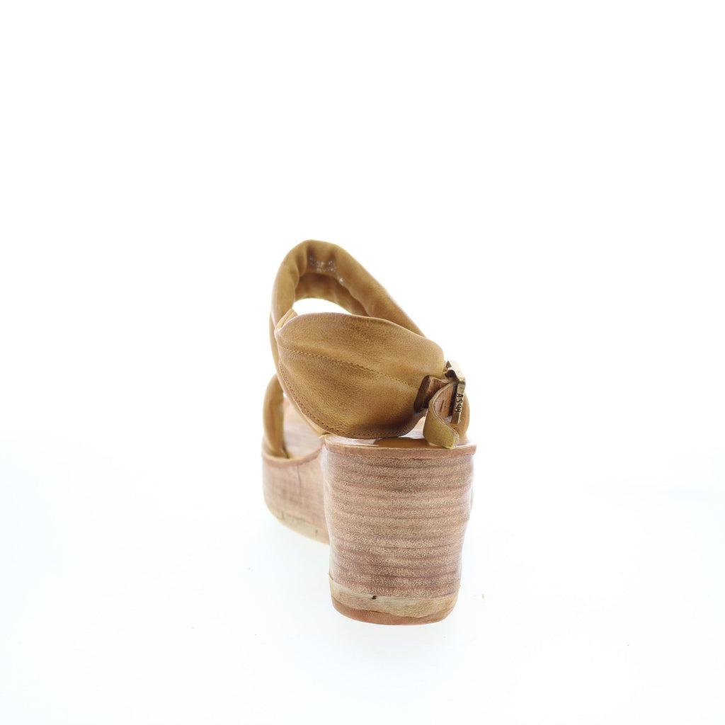 Norward Womens Brown Leather Hook & Loop Wedges Sandals Shoes