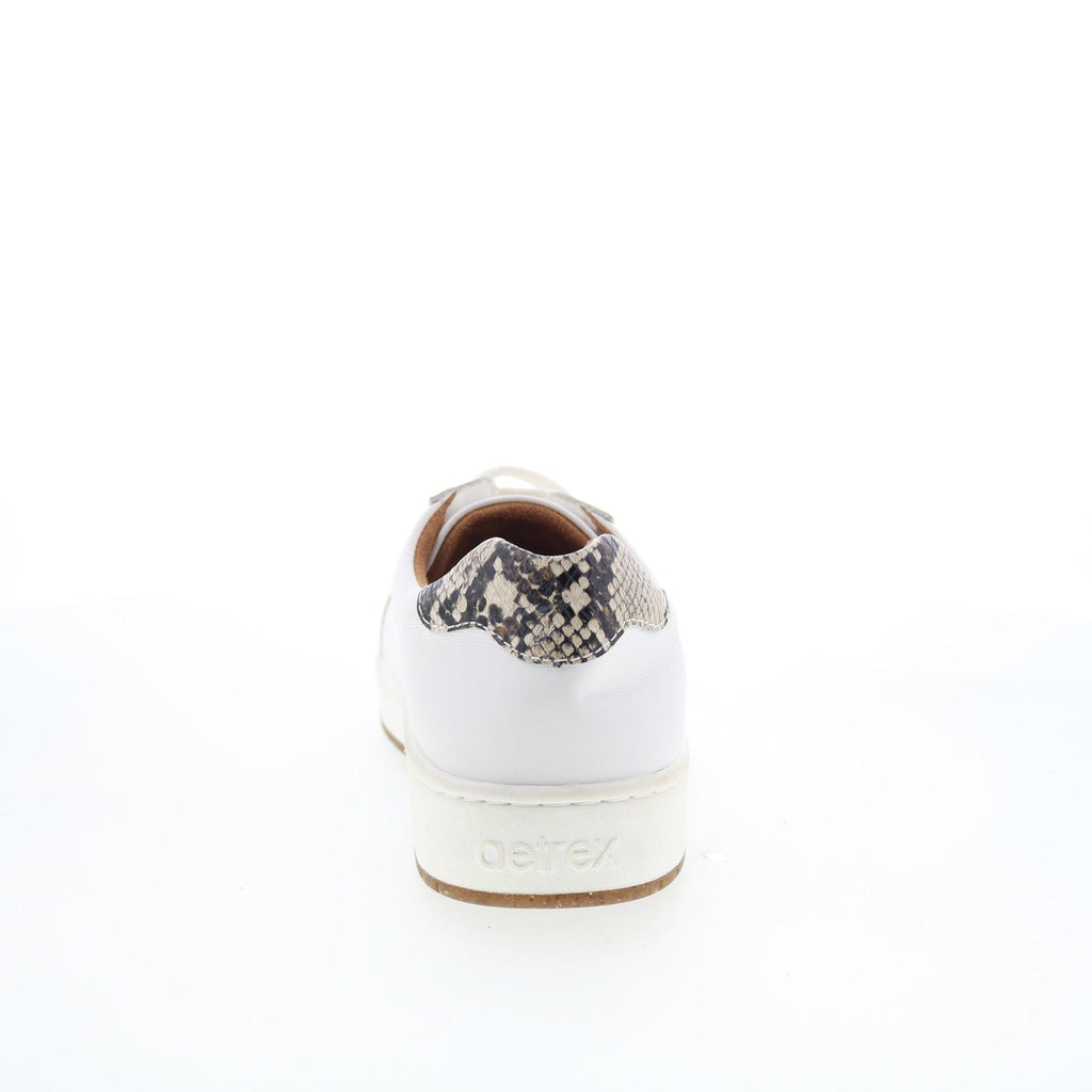 Aetrex Blake PC133 Womens White Leather Lace Up Lifestyle Sneakers Shoes