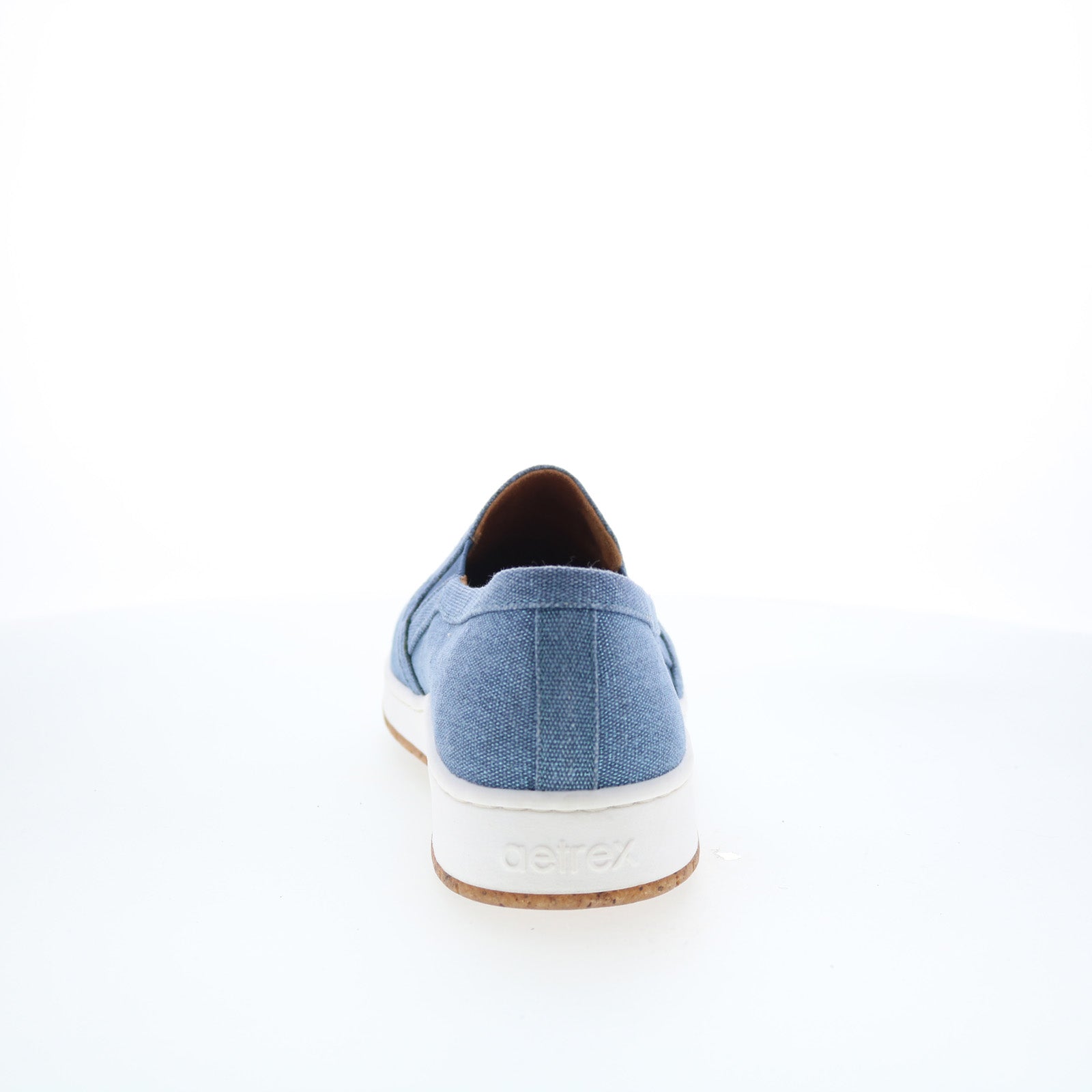 Aetrex Cameron PC145 Womens Blue Canvas Slip On Lifestyle Sneakers Shoes