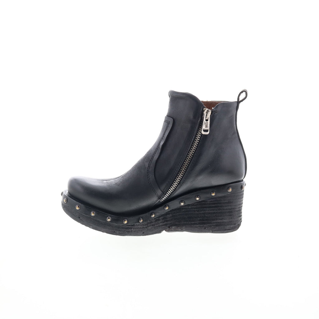 Peers Womens Black Leather Zipper Casual Dress Boots